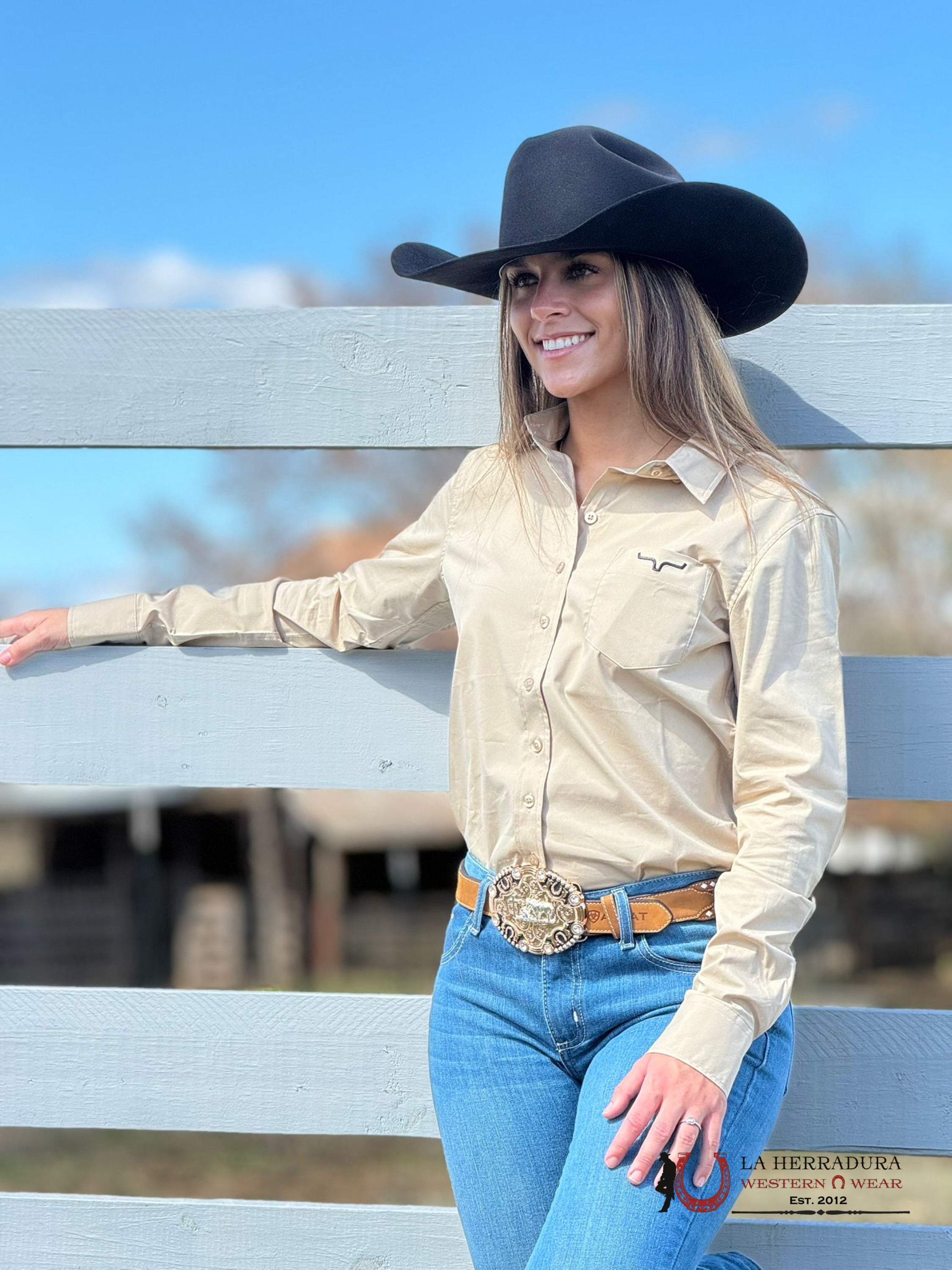 Kimes Ranch Team Long Sleeve Shirt Khaki Ropa Mujeres