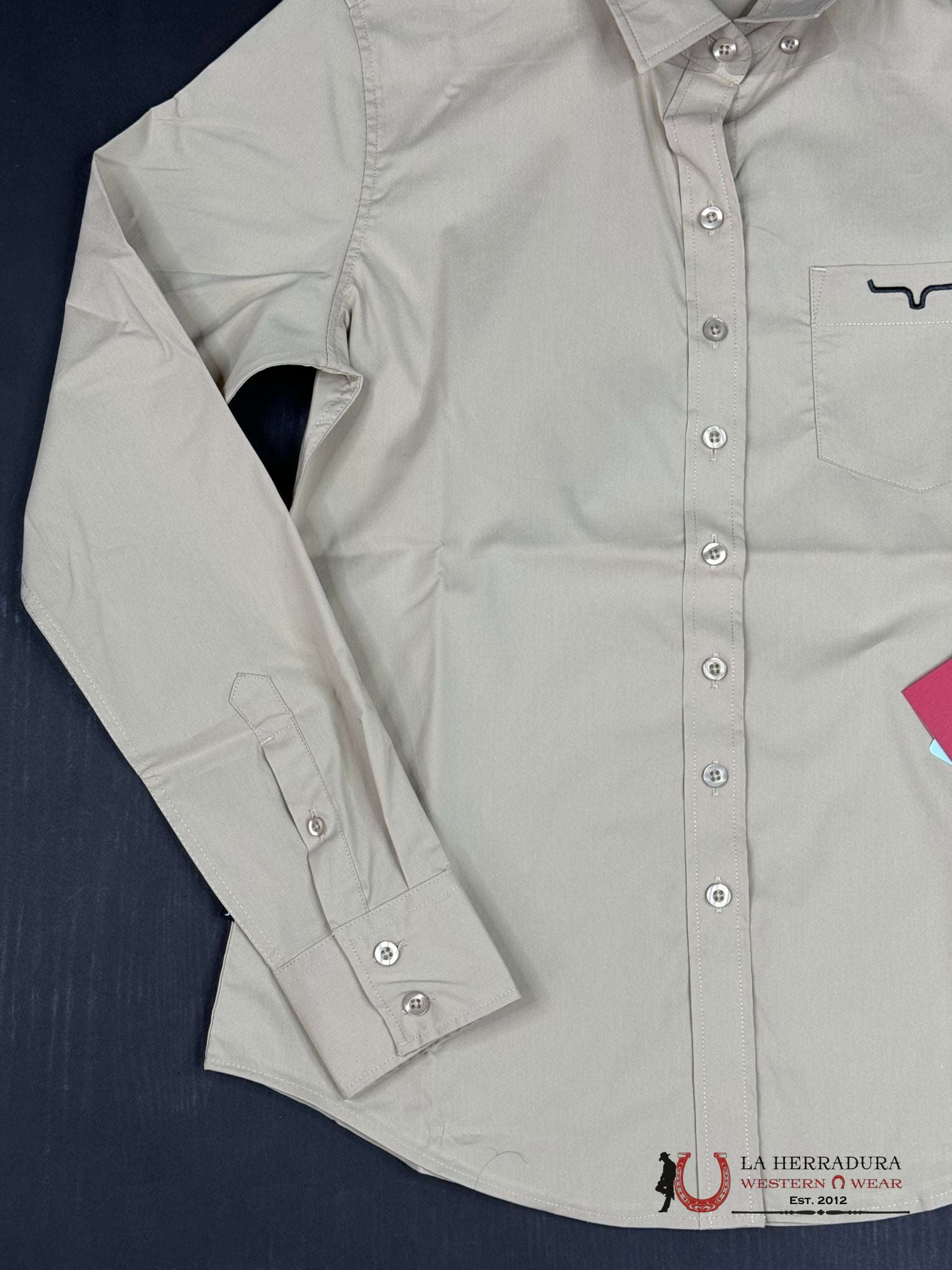 Kimes Ranch Team Long Sleeve Shirt Khaki Ropa Mujeres