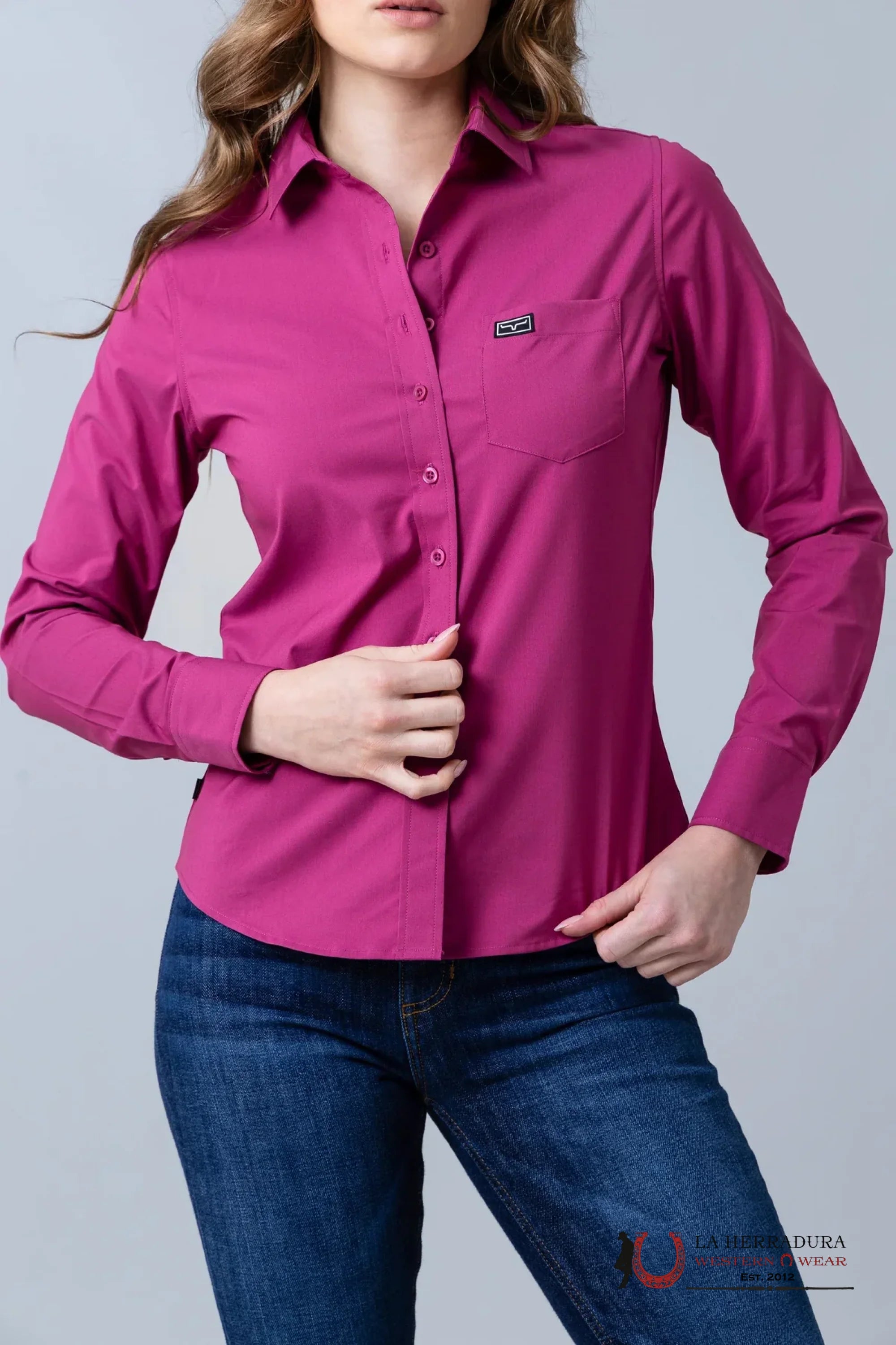 Kimes Ranch Team Long Sleeve Shirt Lingille Magenta Ropa Mujeres