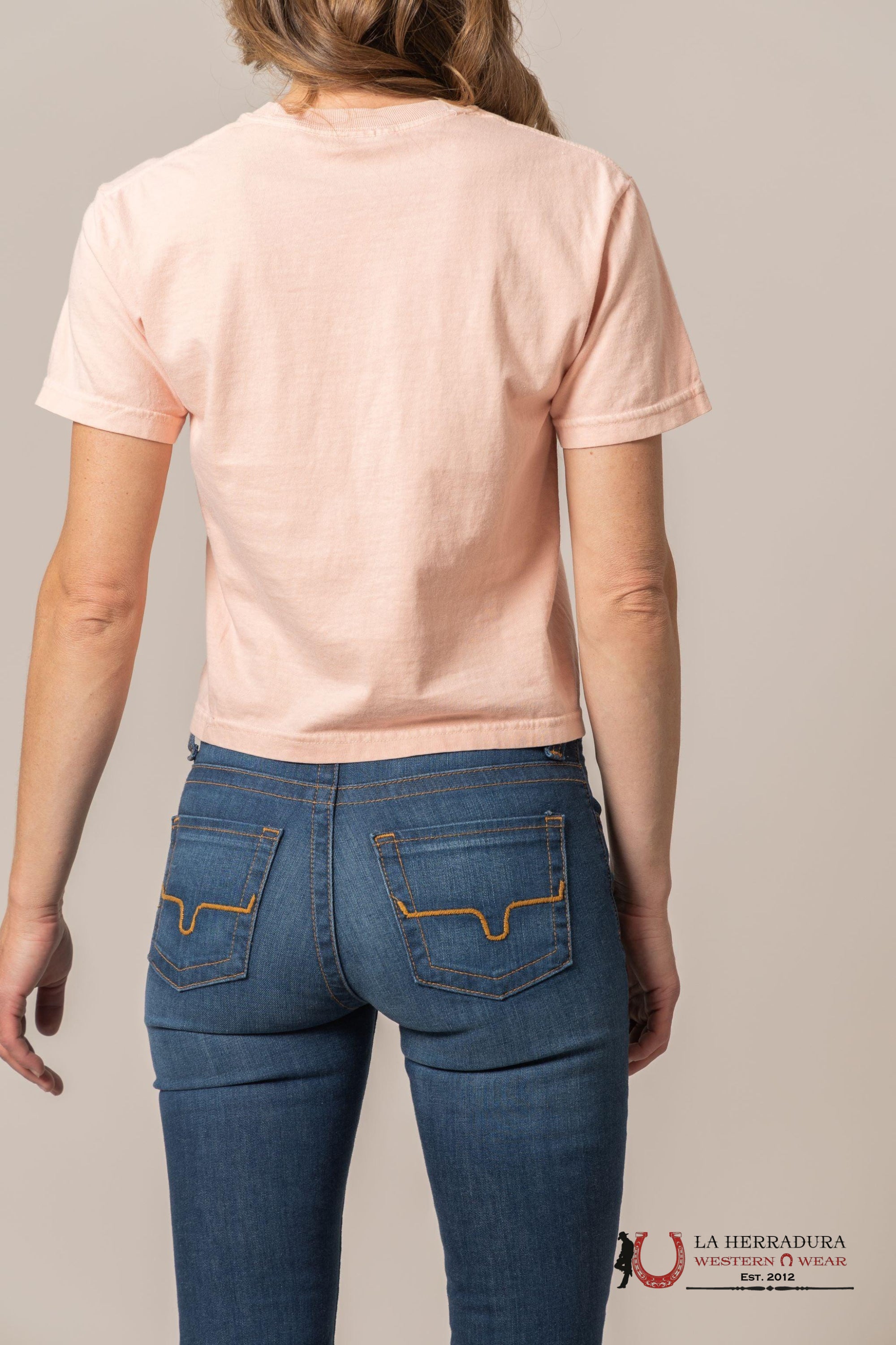 KIMS RAMCH WOMEN T-SHIRT CROP TOP SUNSET LAUREL CANYON IVORY ROPA MUJERES