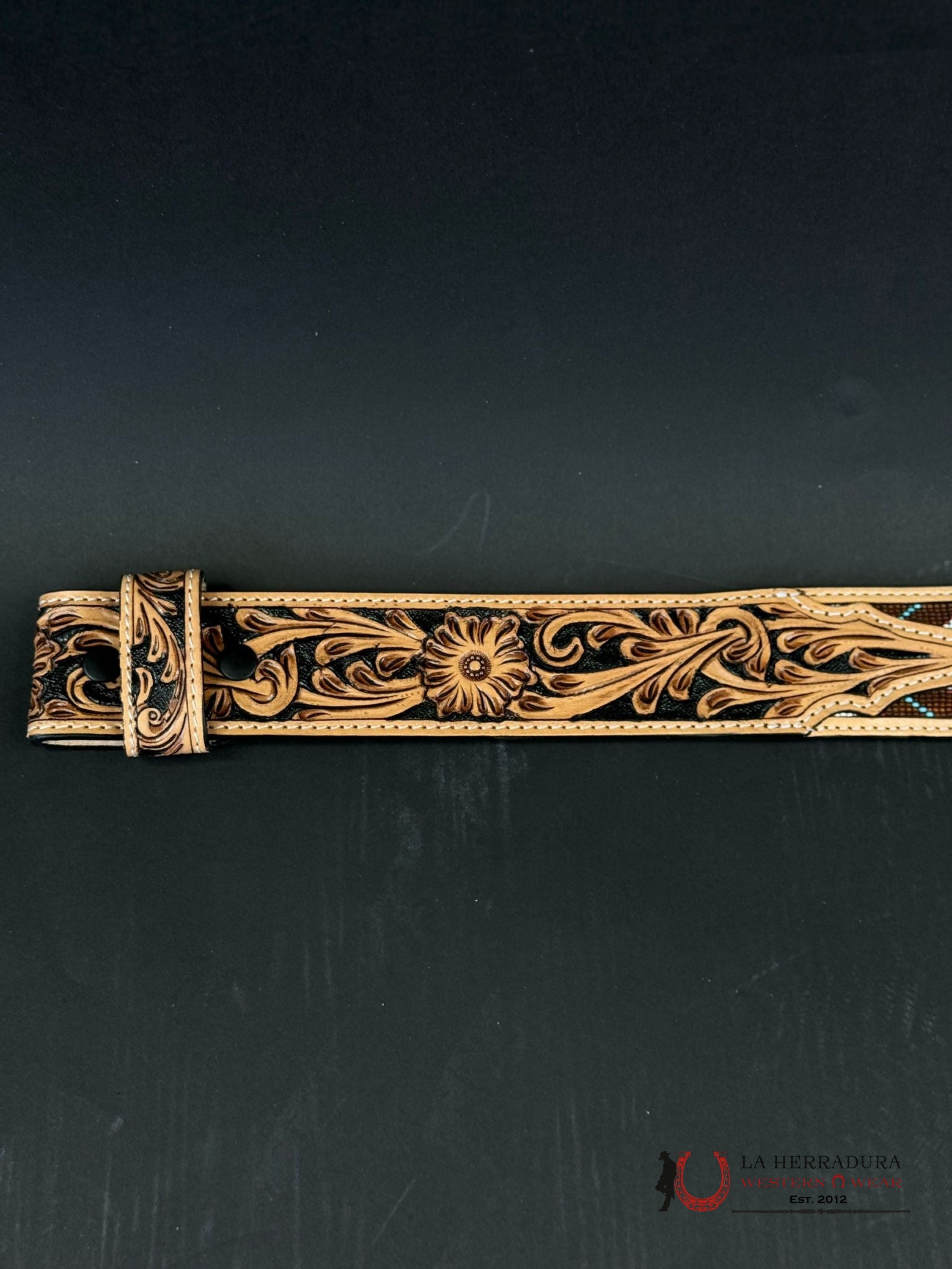 La Herradura Aztec Beaded 2 In Belt Only Cinturones Hombres