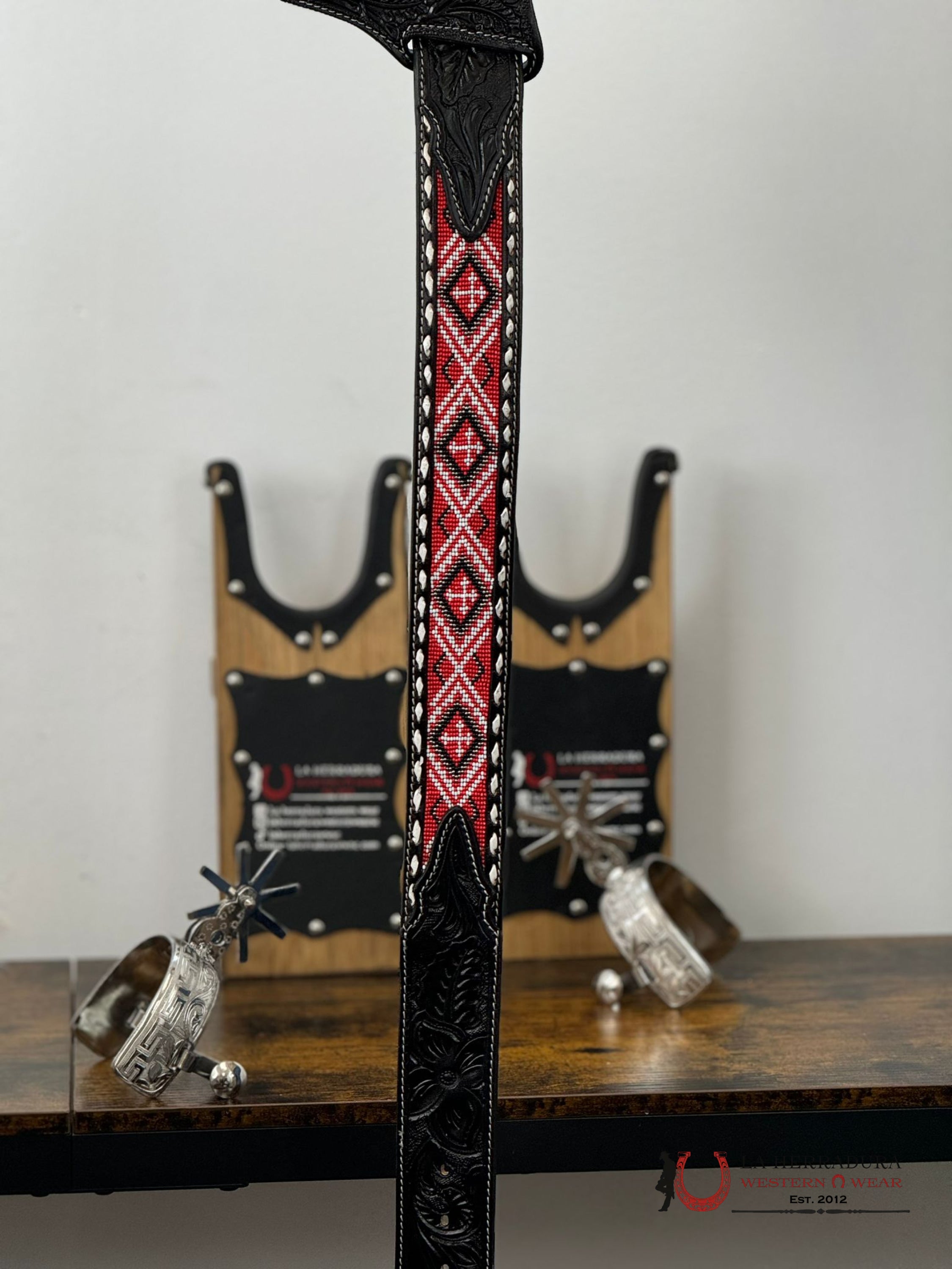 La Herradura Aztec Red Handtooled 2 Inch Belt 32 Only Belt Cinturones Hombres