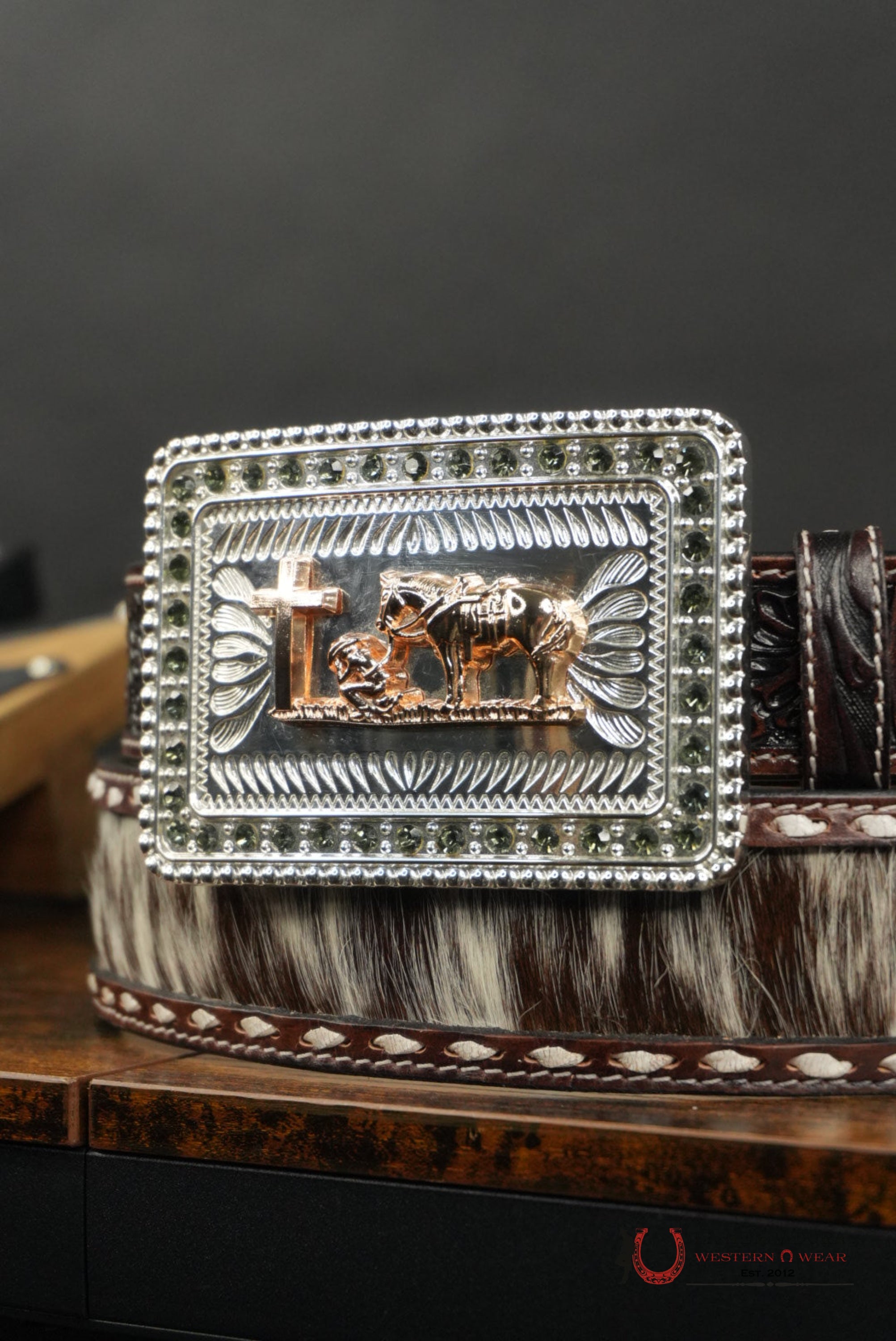 LA HERRADURA BROWN COWHIDE HANDTOOLED NEW DESIGN BELT CINTURONES HOMBRES