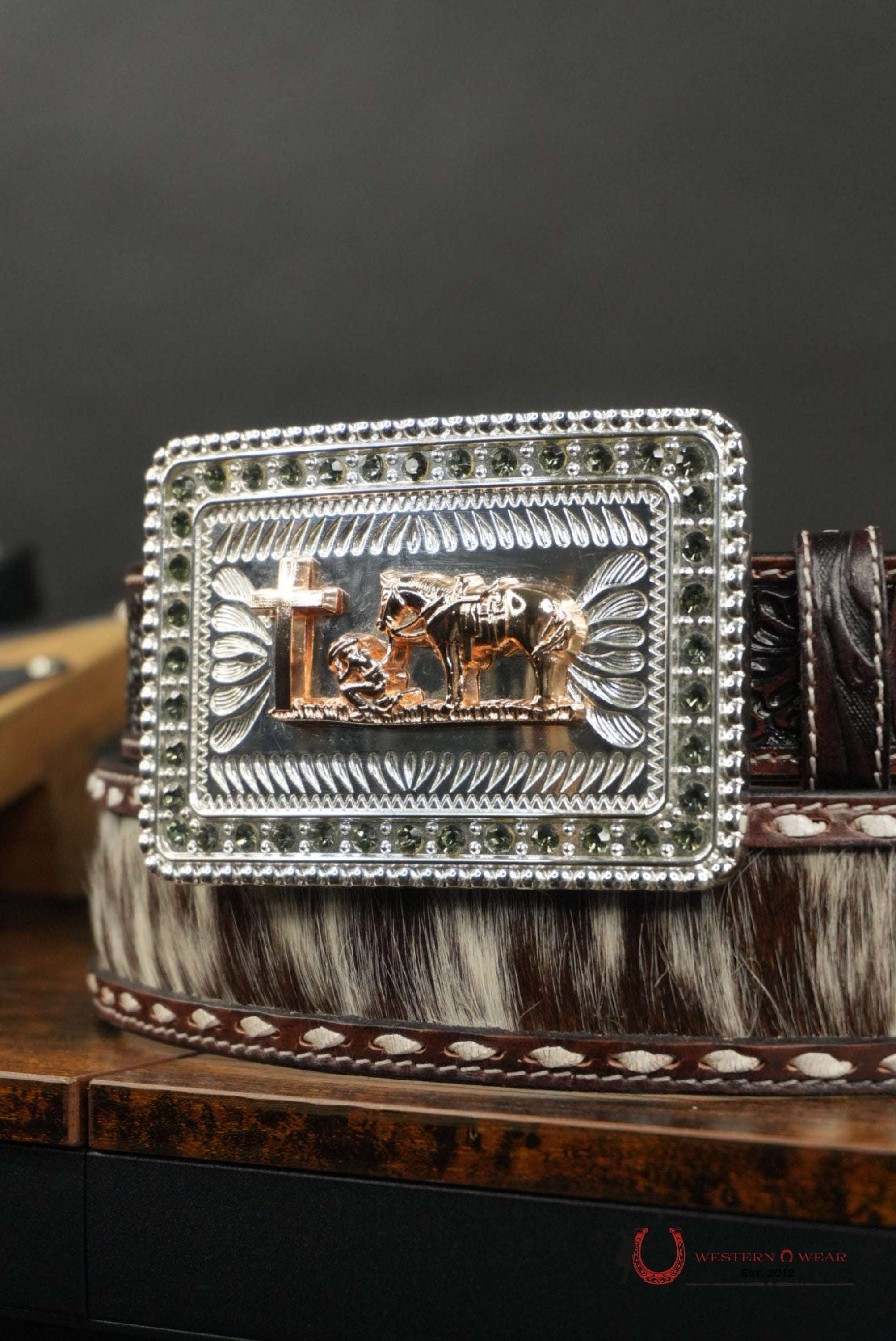 LA HERRADURA BROWN COWHIDE HANDTOOLED NEW DESIGN BELT CINTURONES HOMBRES