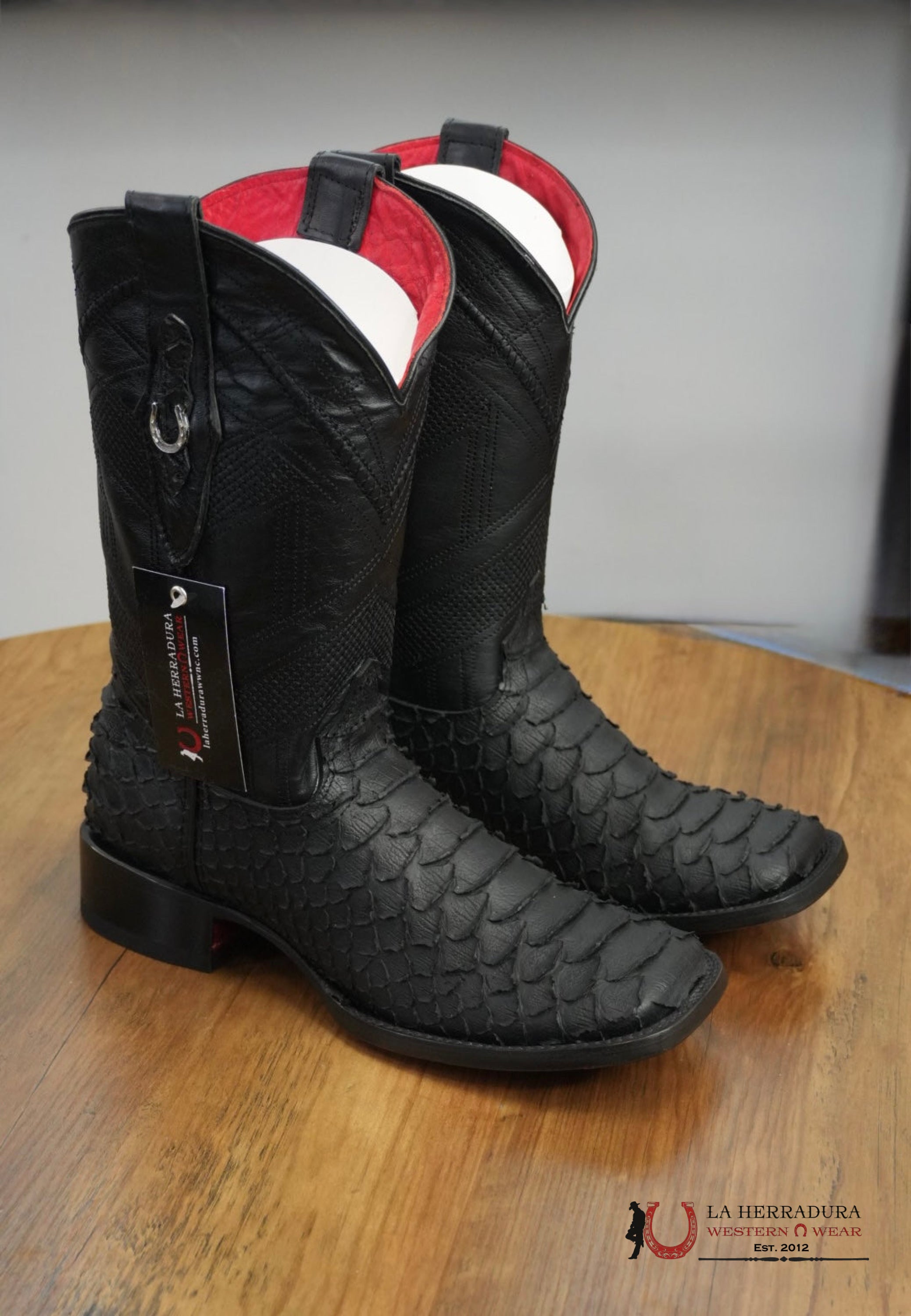 CLON PYTHON NEGRO MATTE RU NGO REDBOTTOM BOTAS HOMBRES