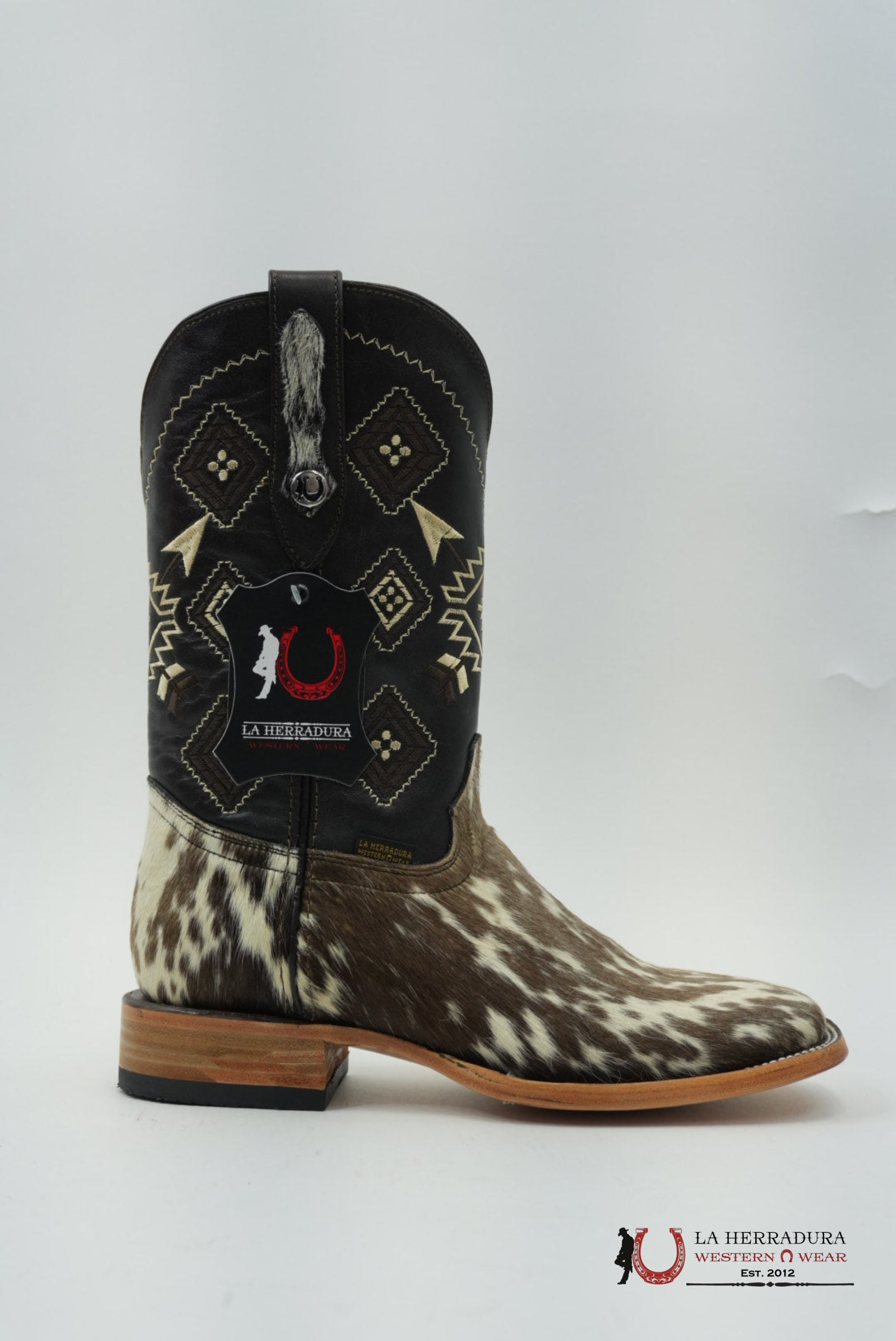 LA HERRADURA MEN BOOT COWHIDE BROWN / WHITE (EVERY PAIR IS UNIQUE) BOTAS HOMBRES