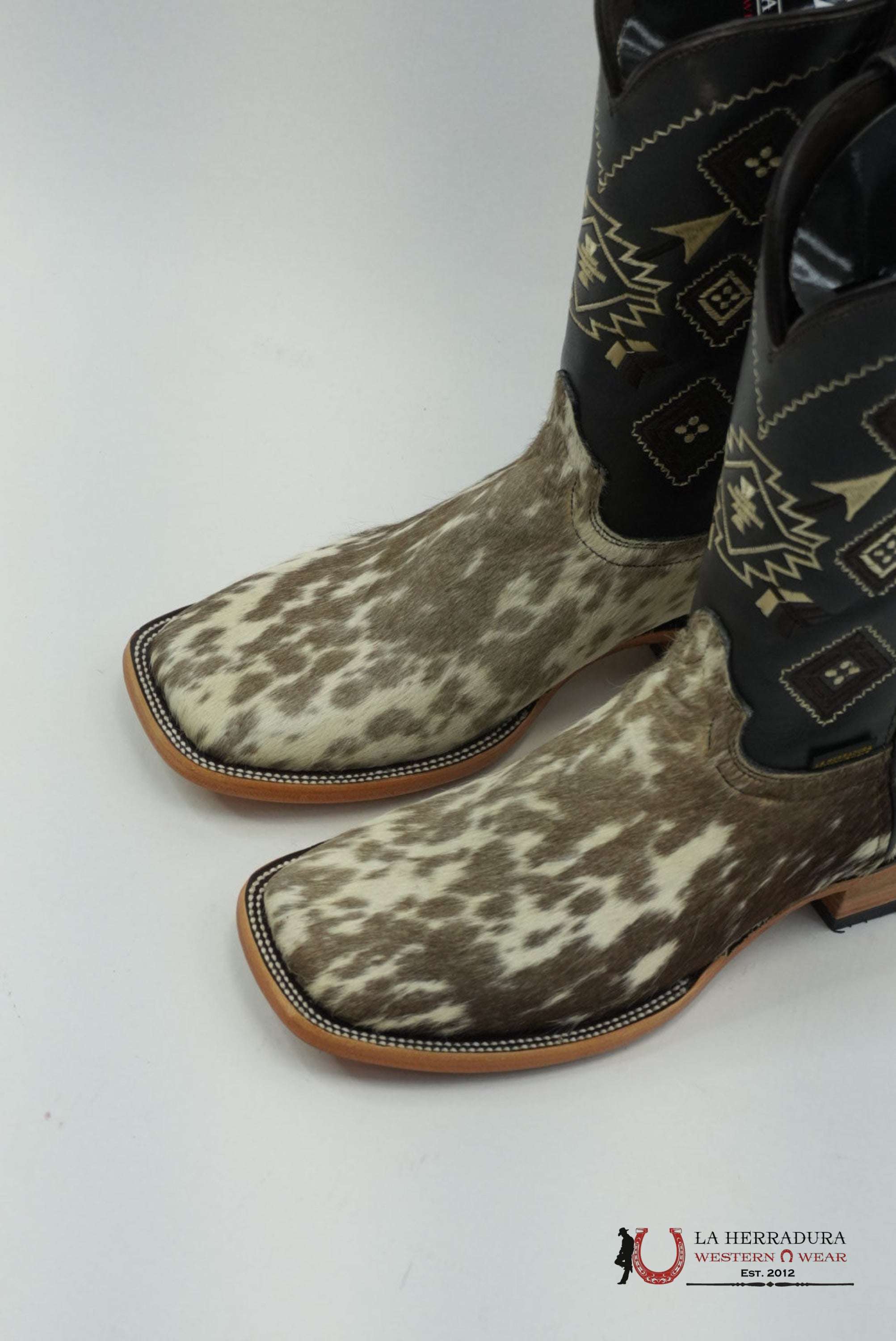 LA HERRADURA MEN BOOT COWHIDE BROWN / WHITE (EVERY PAIR IS UNIQUE) BOTAS HOMBRES
