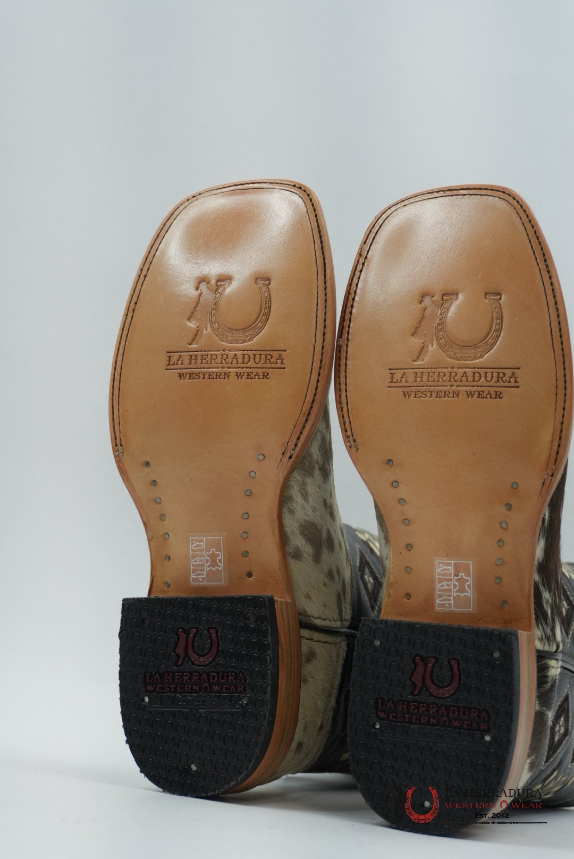 LA HERRADURA MEN BOOT COWHIDE BROWN / WHITE (EVERY PAIR IS UNIQUE) BOTAS HOMBRES