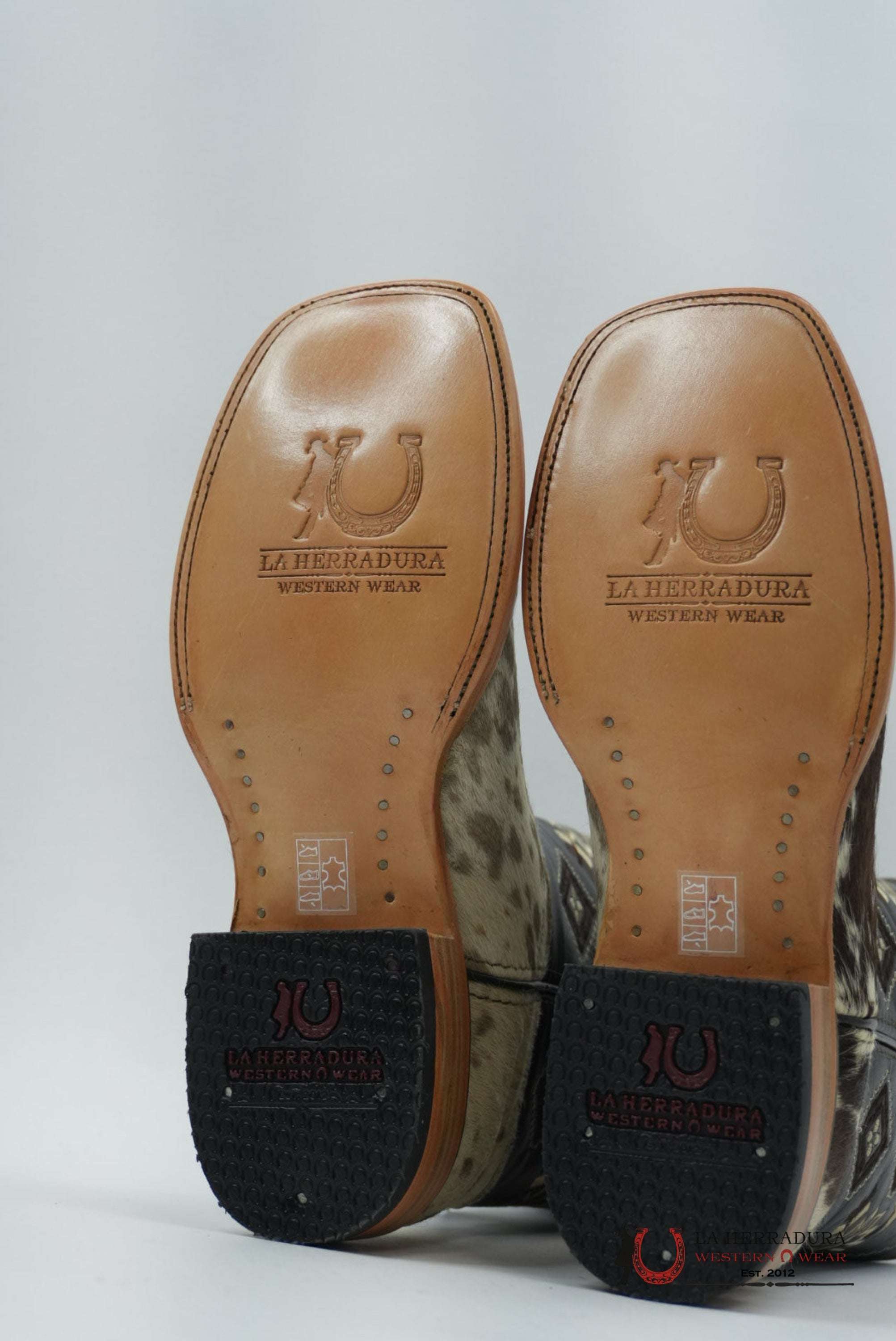 LA HERRADURA MEN BOOT COWHIDE BROWN / WHITE (EVERY PAIR IS UNIQUE) BOTAS HOMBRES