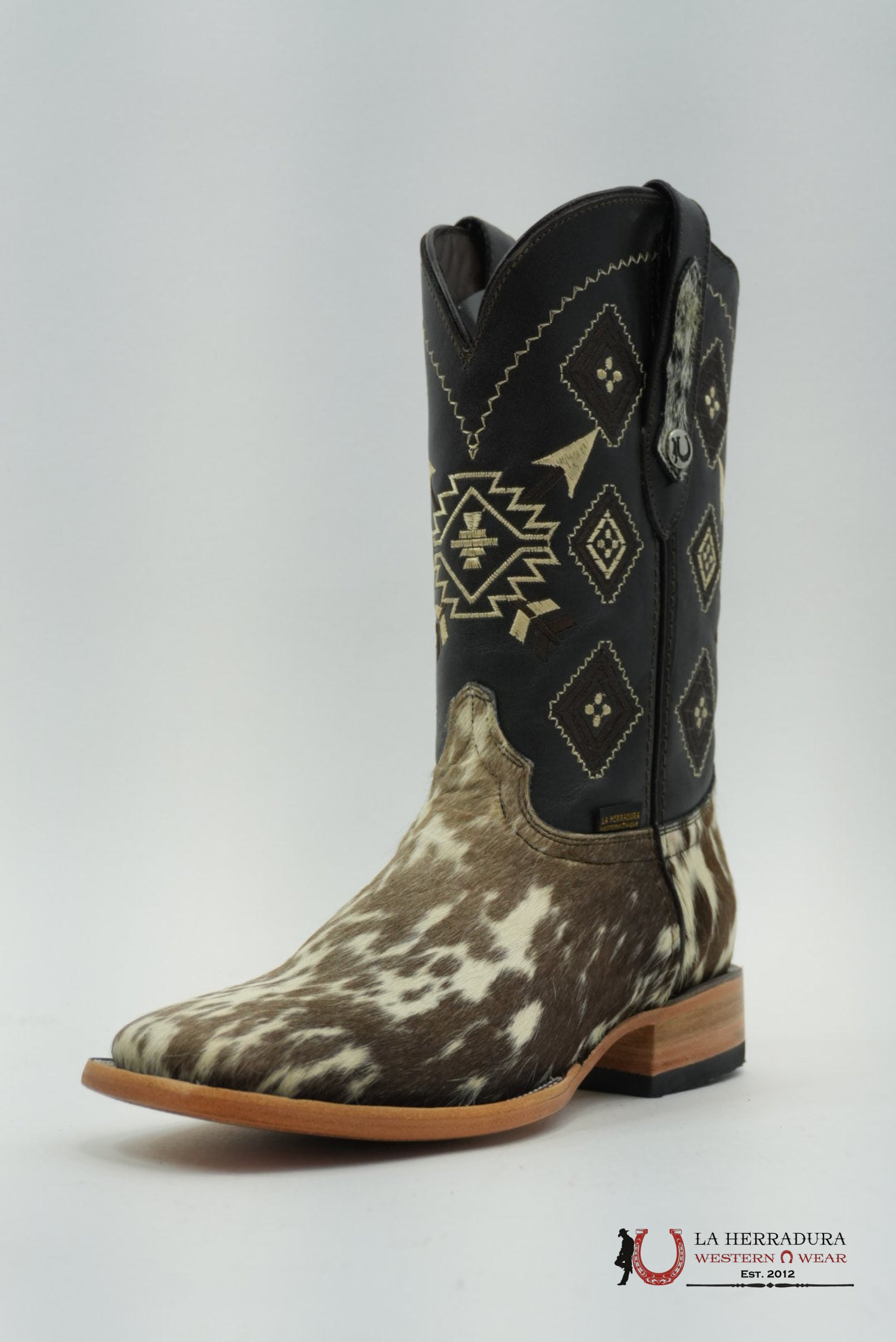 LA HERRADURA MEN BOOT COWHIDE BROWN / WHITE (EVERY PAIR IS UNIQUE) BOTAS HOMBRES