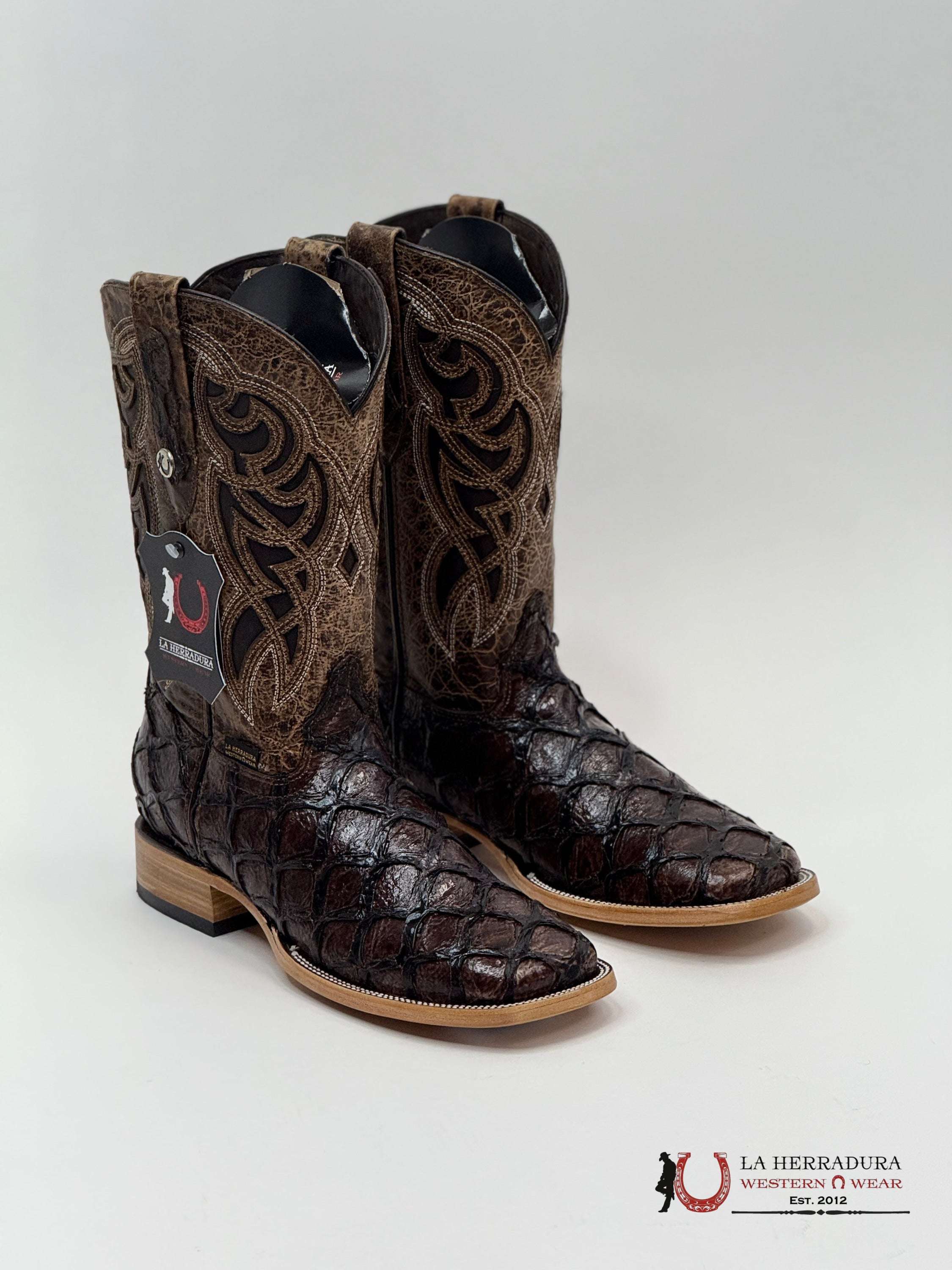 LA HERRADURA EST. PEZ CLON CAFÉ BRILLOSO BOTAS HOMBRES
