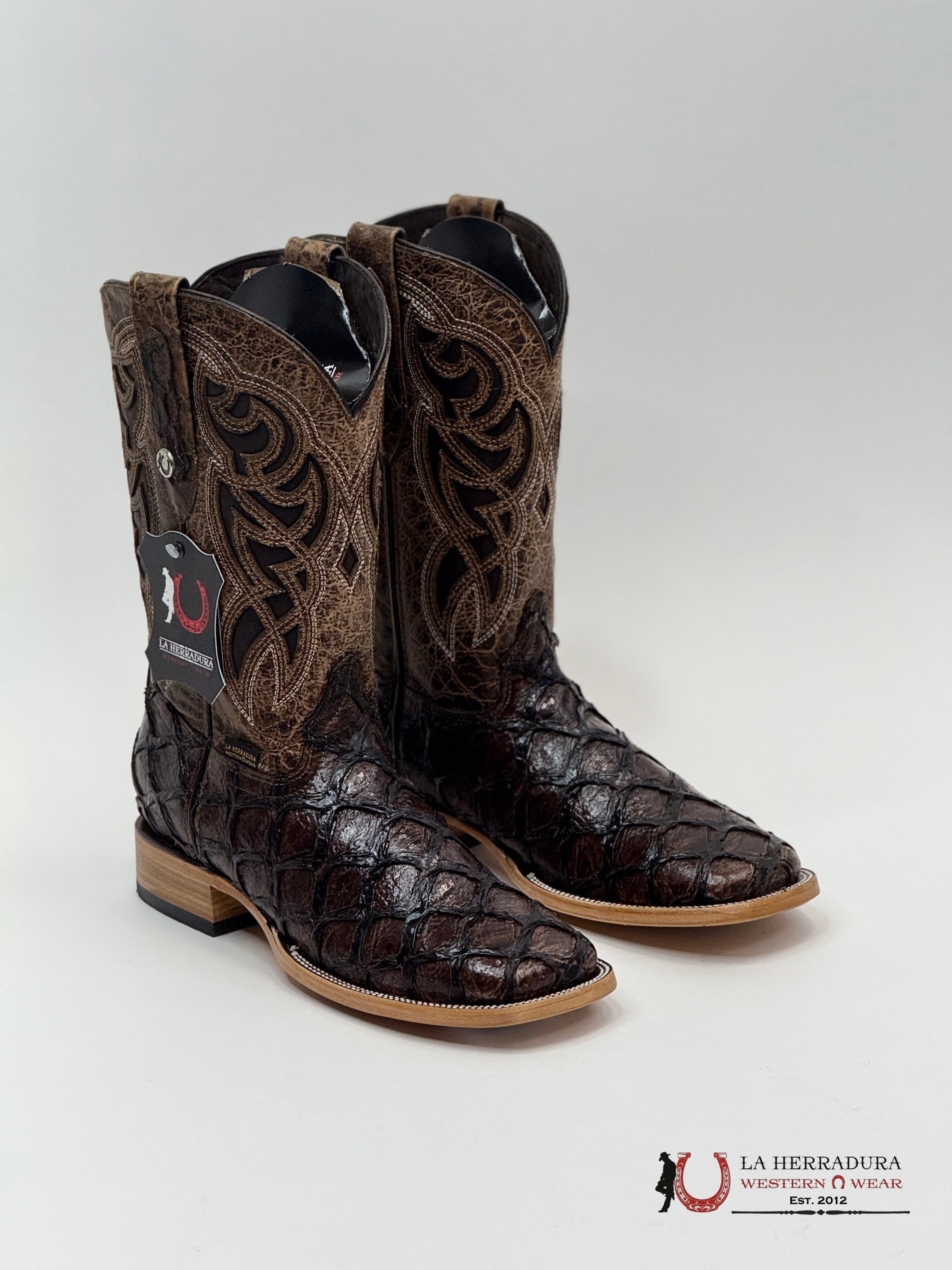 LA HERRADURA EST. PEZ CLON CAFÉ BRILLOSO BOTAS HOMBRES