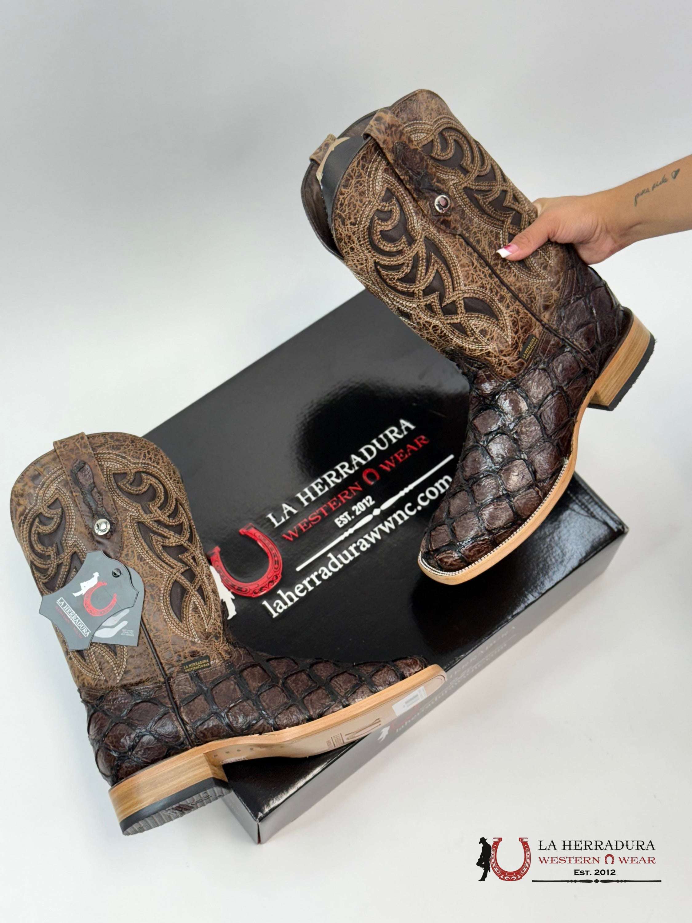 LA HERRADURA EST. PEZ CLON CAFÉ BRILLOSO BOTAS HOMBRES