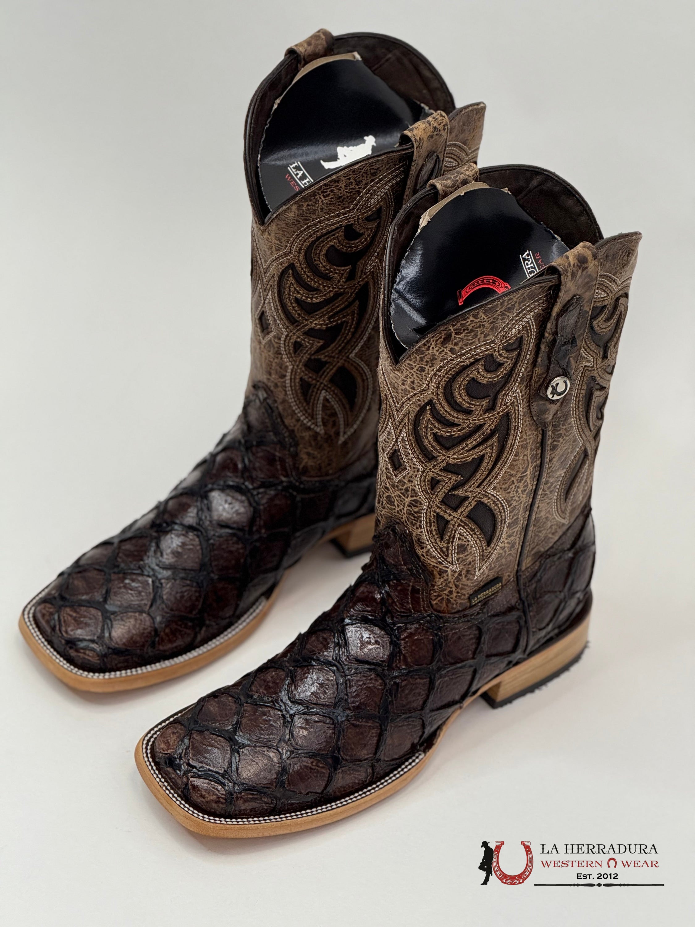 LA HERRADURA EST. PEZ CLON CAFÉ BRILLOSO BOTAS HOMBRES