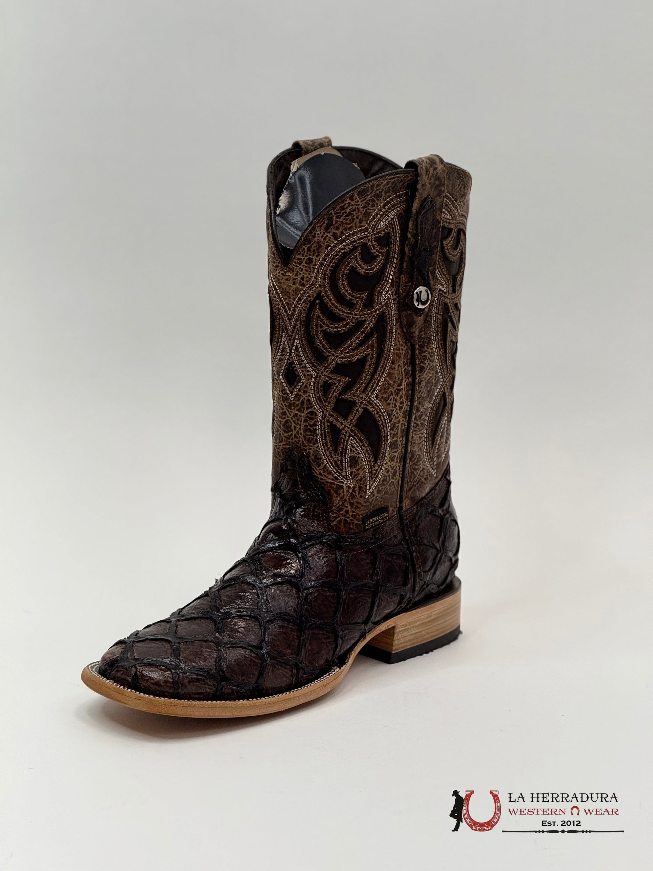 LA HERRADURA EST. PEZ CLON CAFÉ BRILLOSO BOTAS HOMBRES