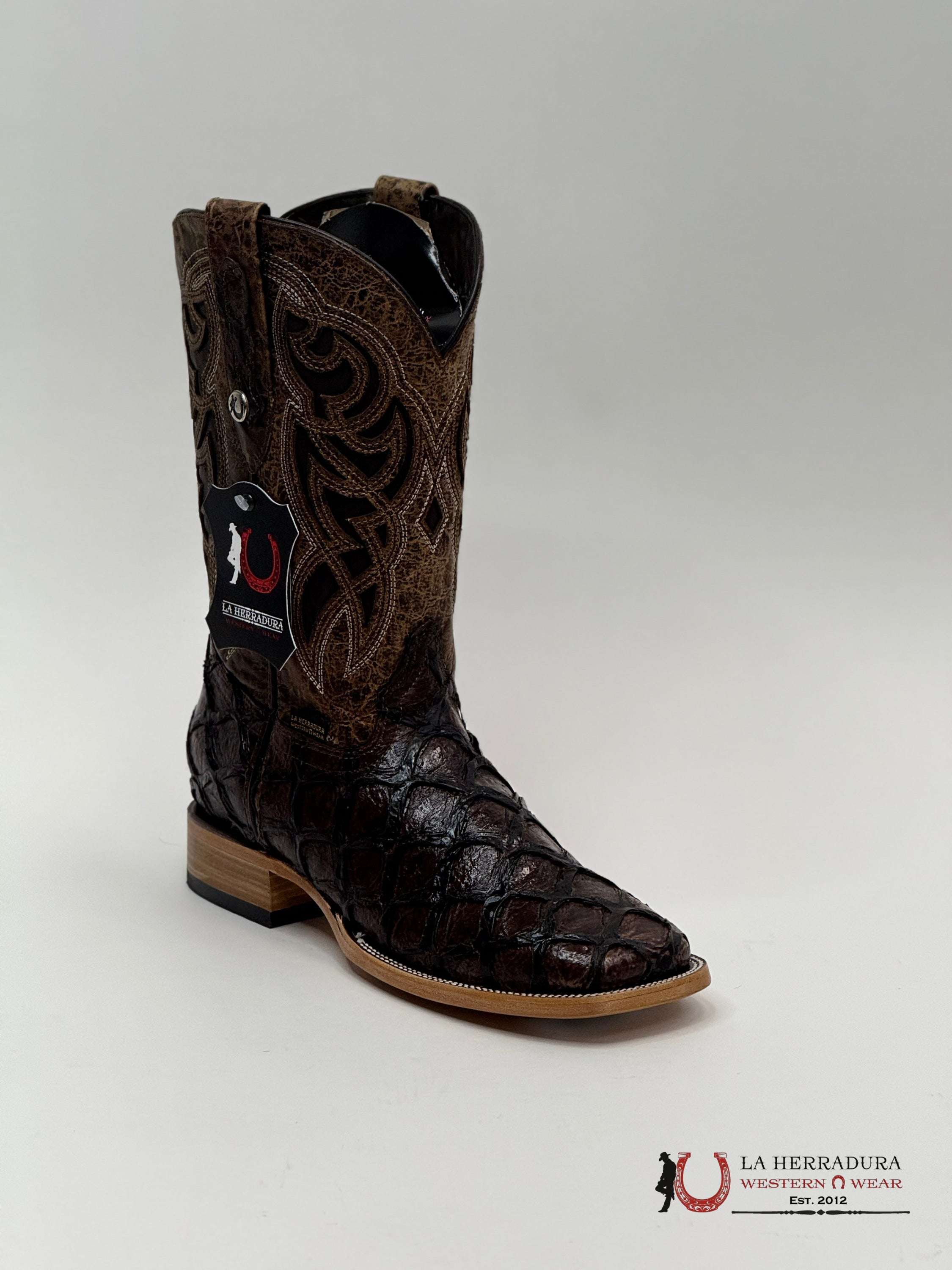 LA HERRADURA EST. PEZ CLON CAFÉ BRILLOSO BOTAS HOMBRES