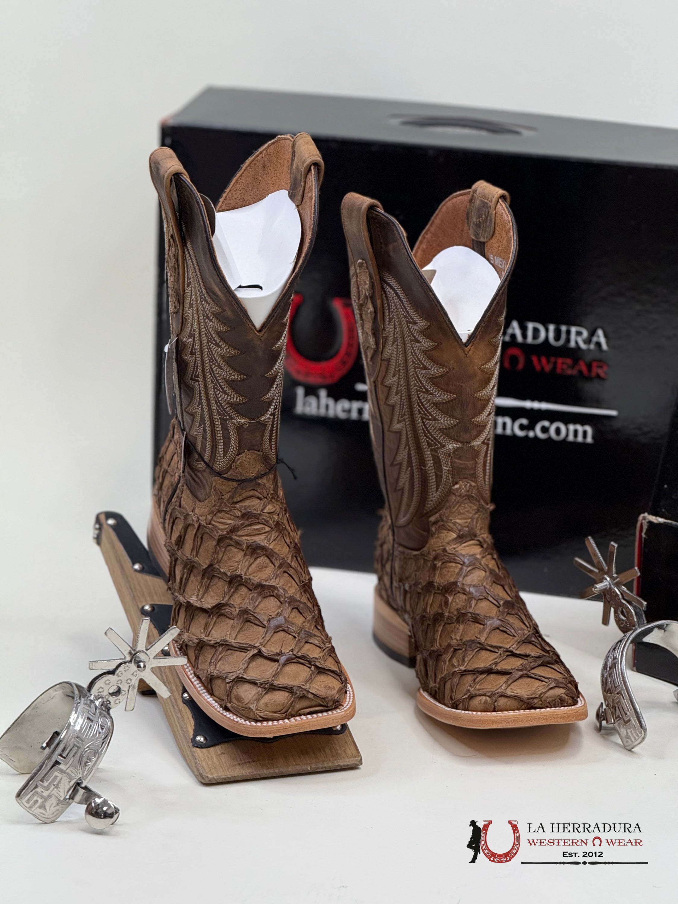 Herradura Exotic Bigbass Caramel Palash Cedros Fish Boots Botas Hombres