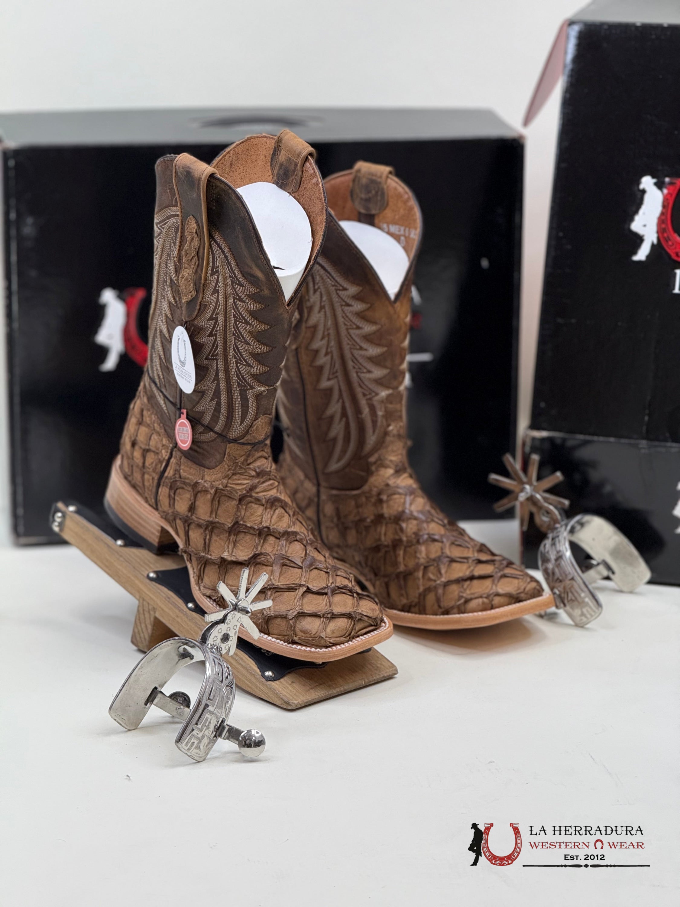 Herradura Exotic Bigbass Caramel Palash Cedros Fish Boots Botas Hombres