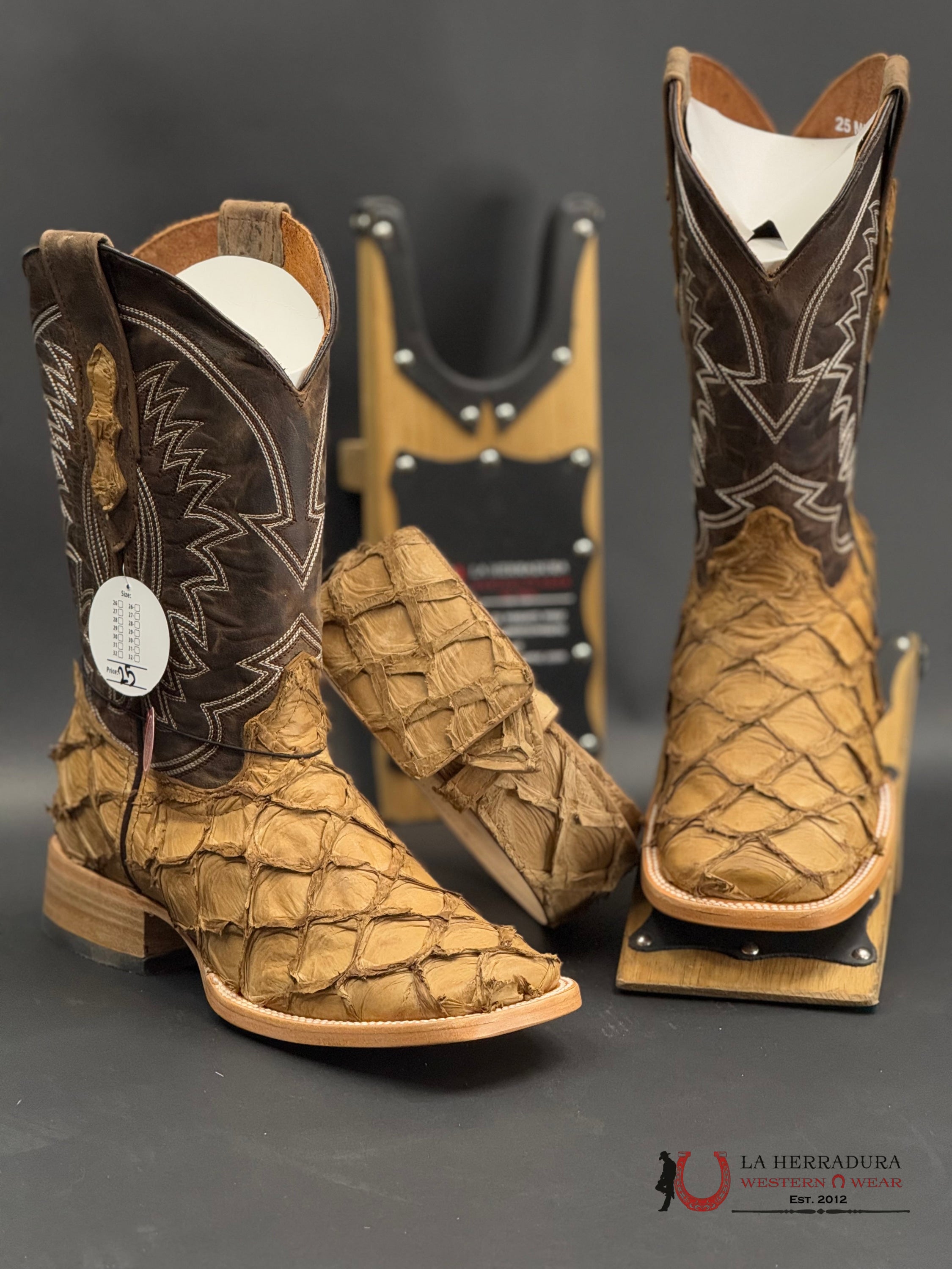 Herradura Exotic Camel Off Sa Miel Solar Fish Boots Botas Hombres