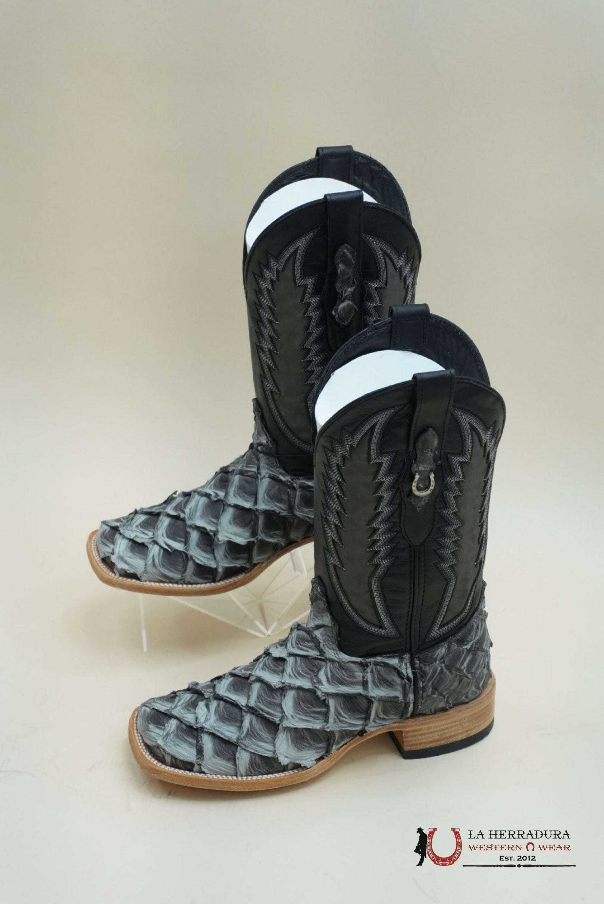 LA HERRADURA PESCADO GREY ECLIPSE FLAMAS NEGRO BOOT BOTAS HOMBRES