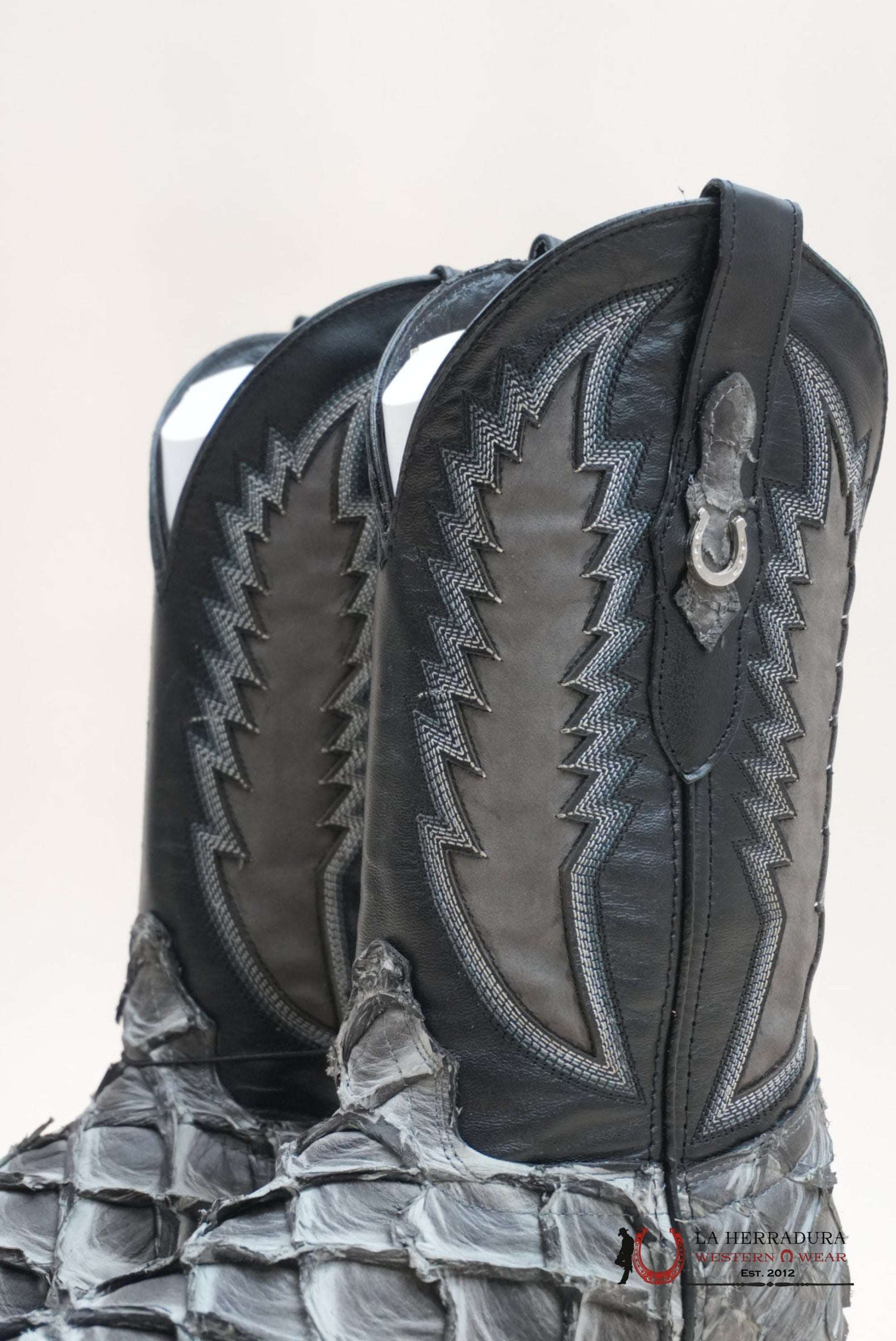 LA HERRADURA PESCADO GREY ECLIPSE FLAMAS NEGRO BOOT BOTAS HOMBRES