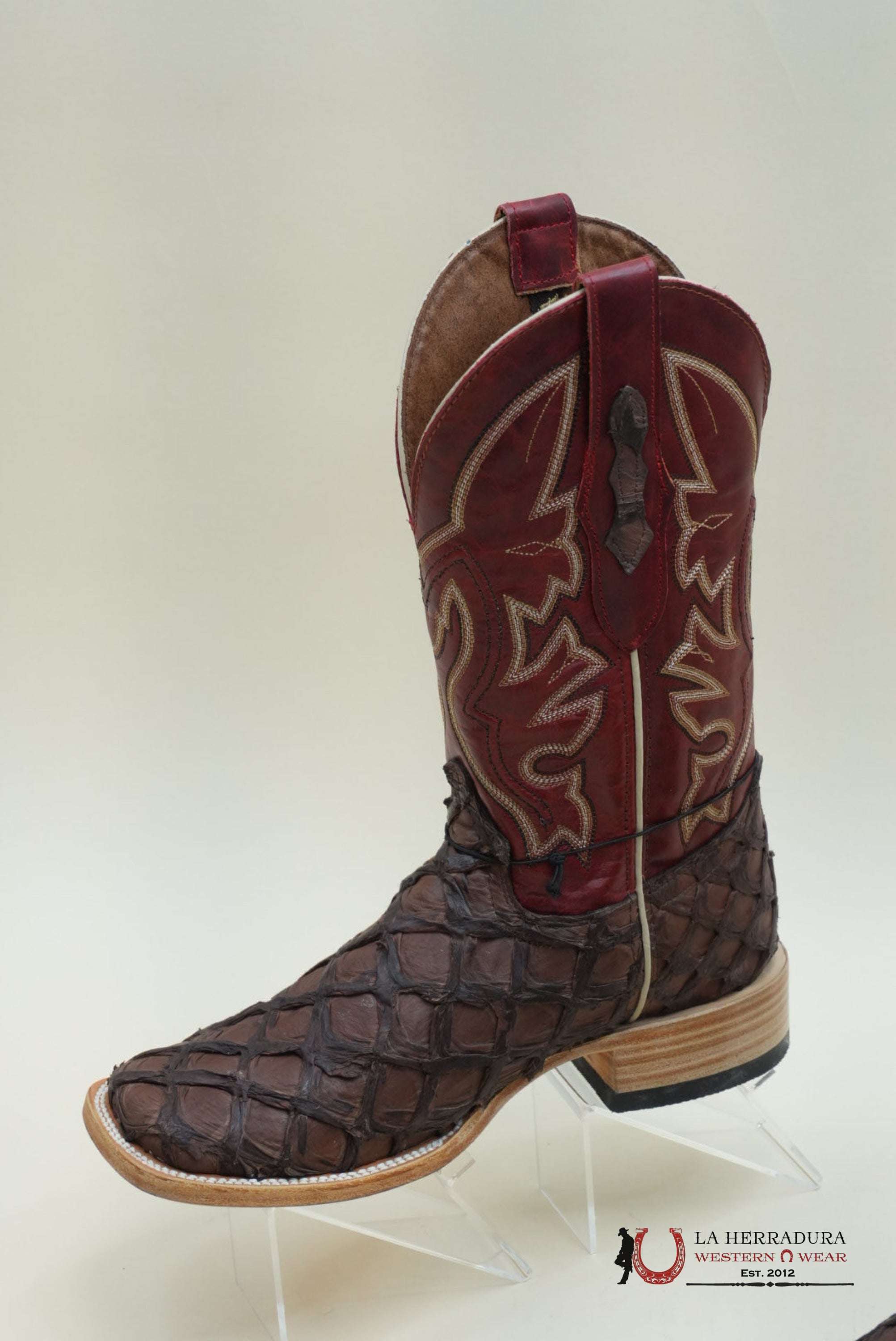 LA HERRADURA PESCADO CHOCOLATE MATTE RED BOOT BOTAS HOMBRES