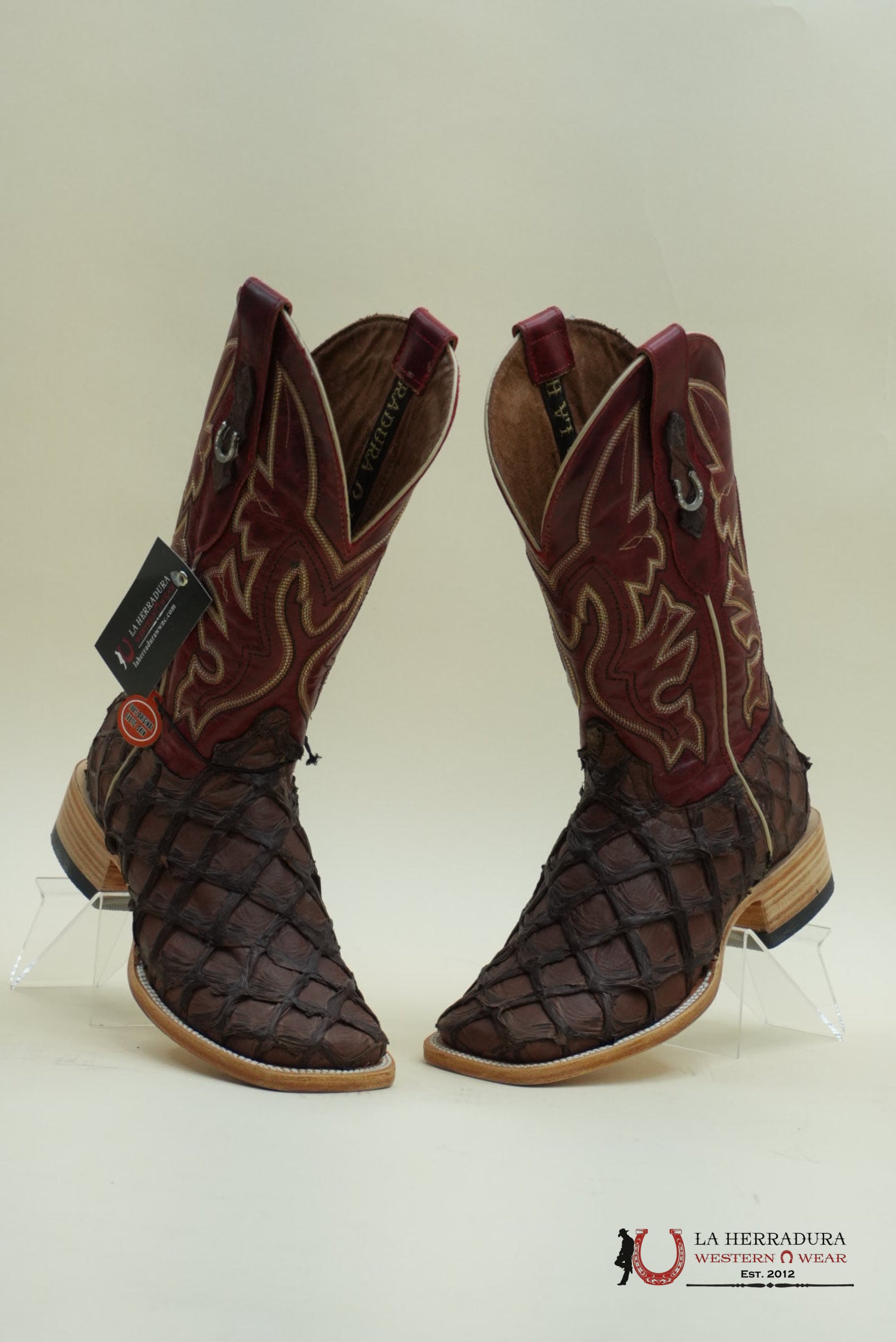 LA HERRADURA PESCADO CHOCOLATE MATTE RED BOOT BOTAS HOMBRES