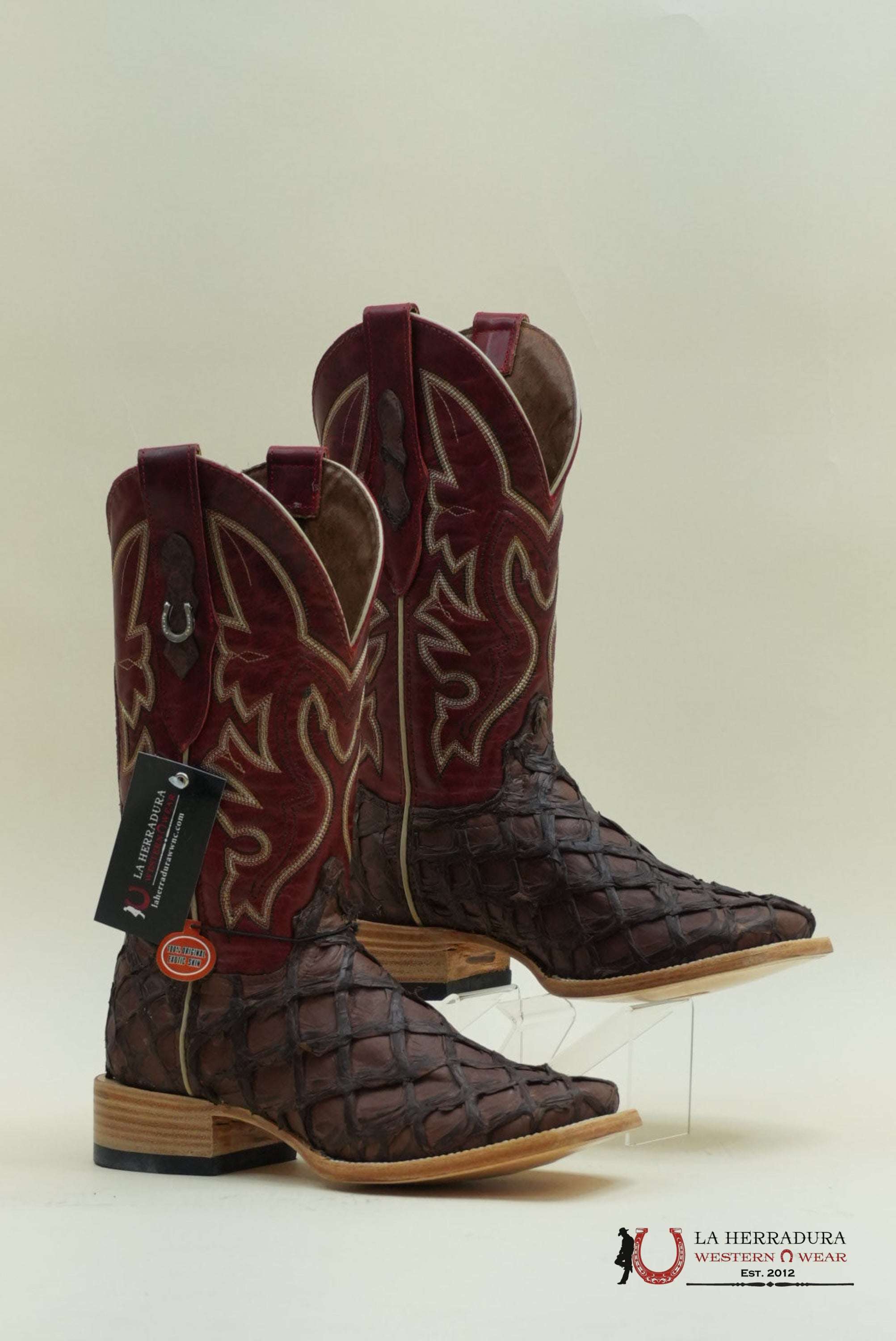 LA HERRADURA PESCADO CHOCOLATE MATTE RED BOOT BOTAS HOMBRES
