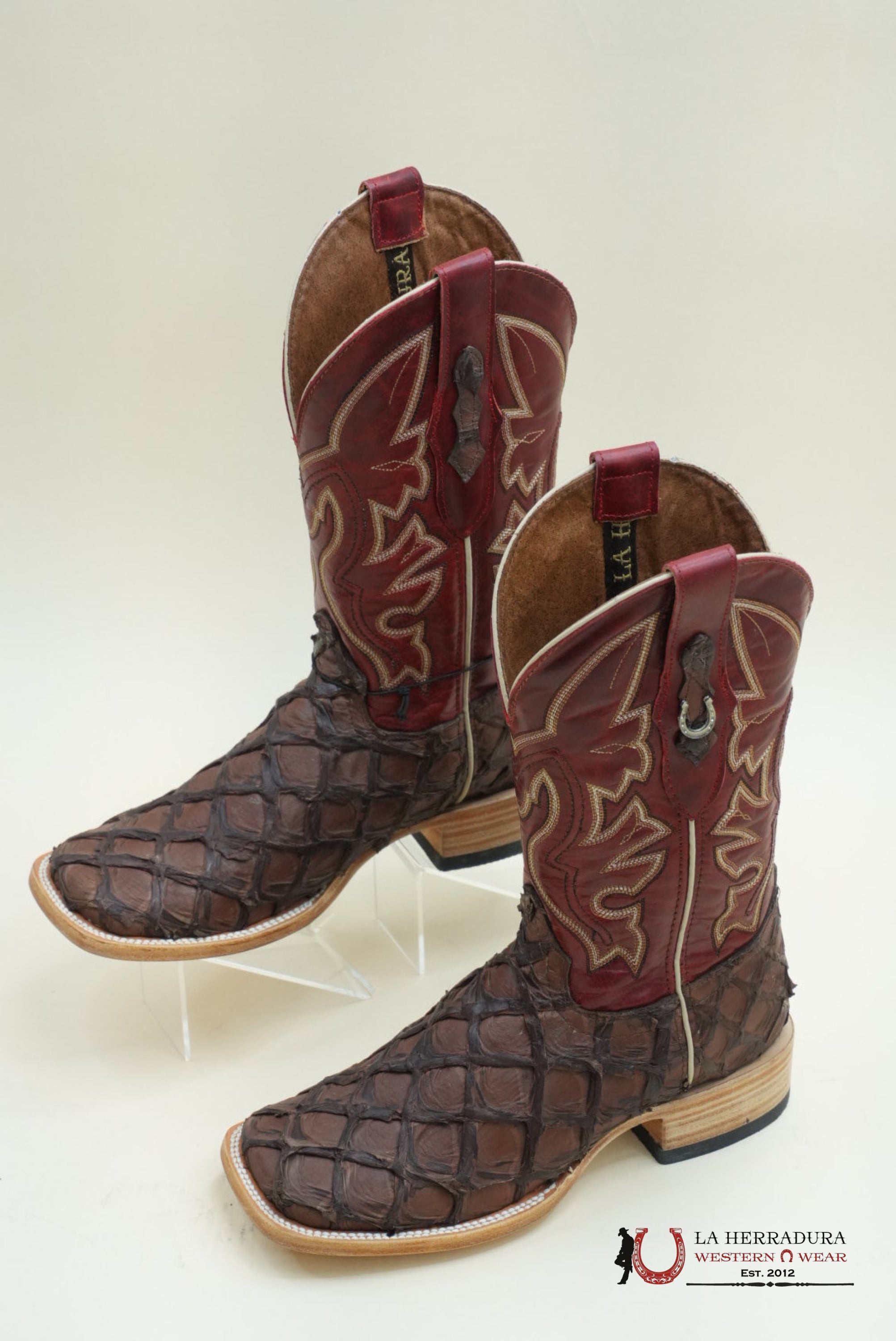 LA HERRADURA PESCADO CHOCOLATE MATTE RED BOOT BOTAS HOMBRES