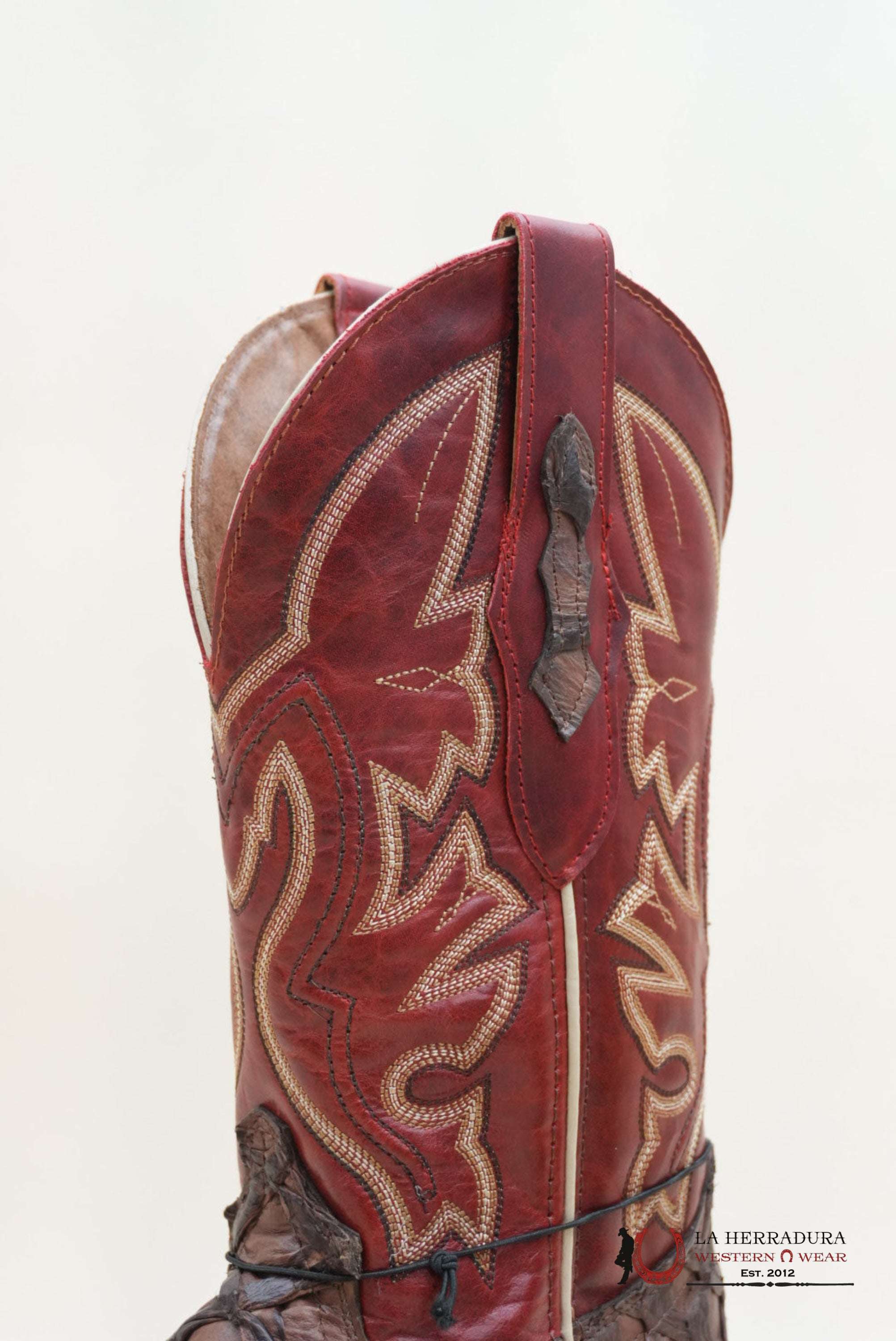 LA HERRADURA PESCADO CHOCOLATE MATTE RED BOOT BOTAS HOMBRES