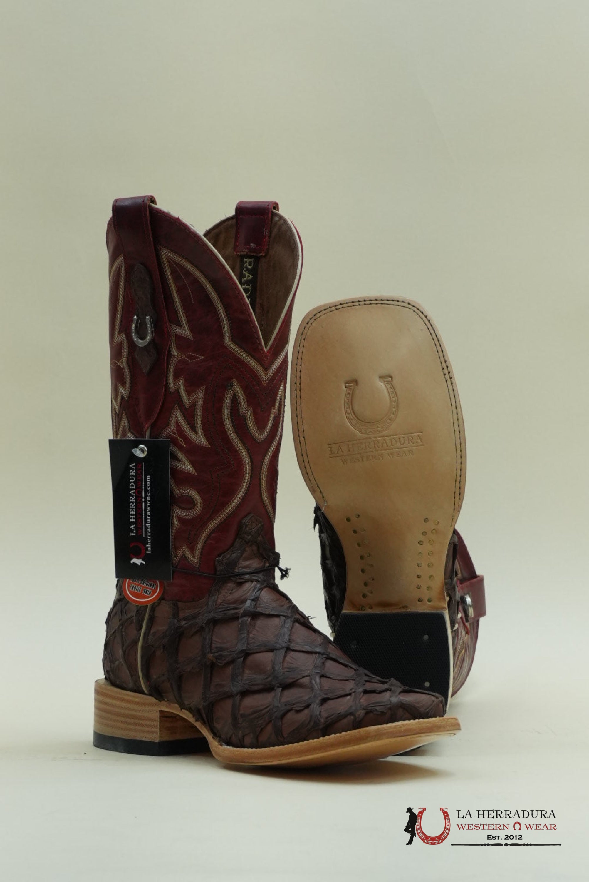 LA HERRADURA PESCADO CHOCOLATE MATTE RED BOOT BOTAS HOMBRES