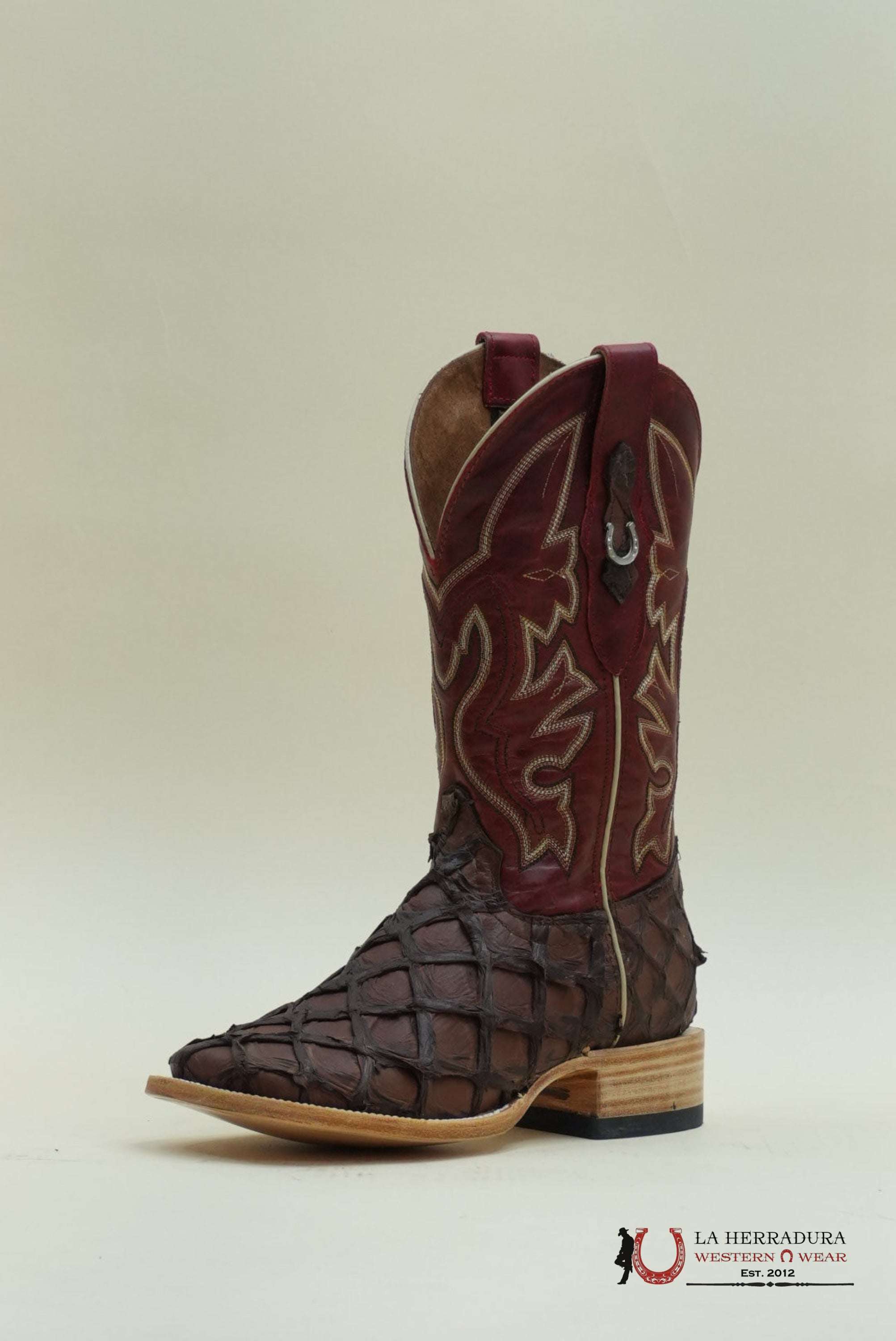 LA HERRADURA PESCADO CHOCOLATE MATTE RED BOOT BOTAS HOMBRES