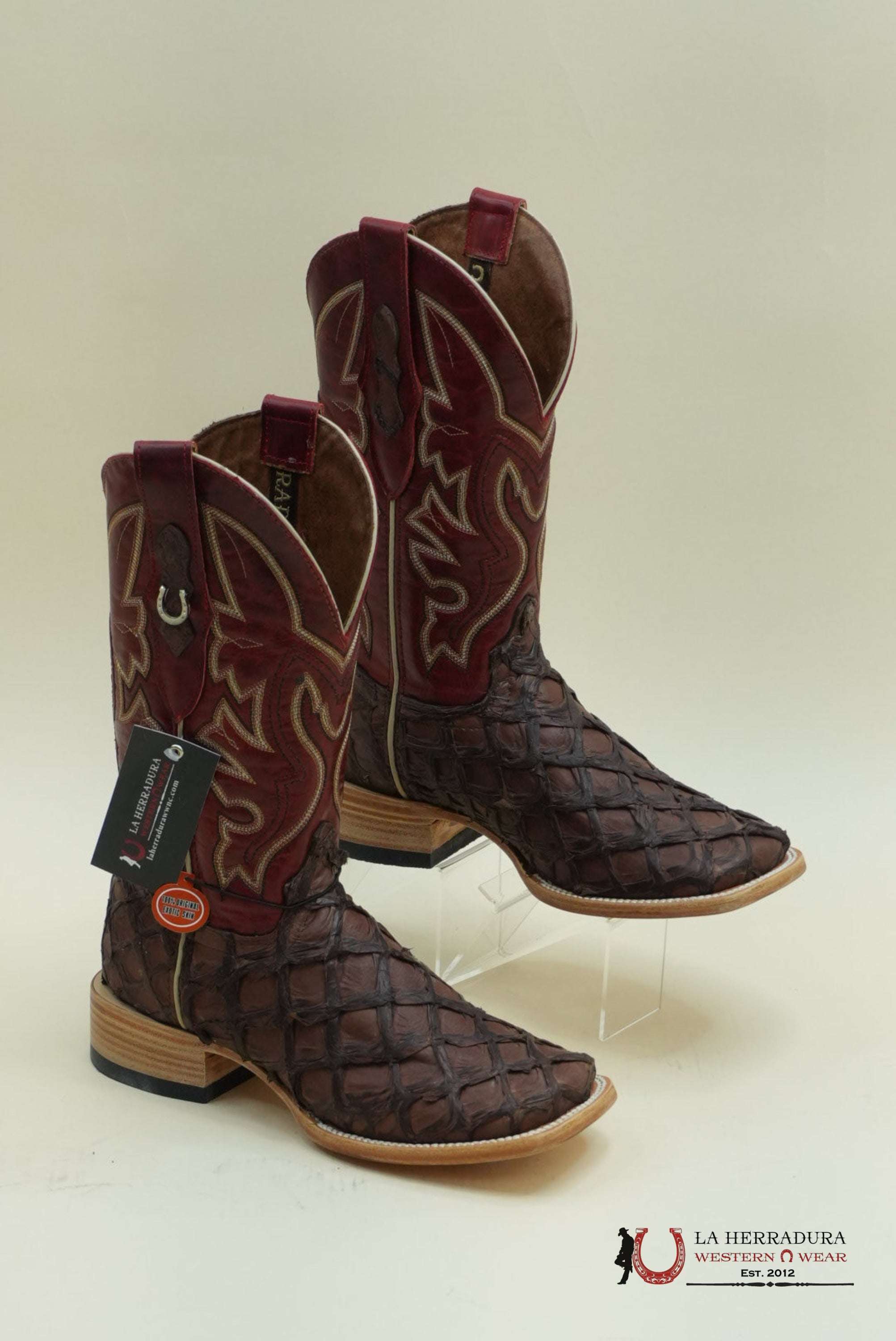 LA HERRADURA PESCADO CHOCOLATE MATTE RED BOOT BOTAS HOMBRES