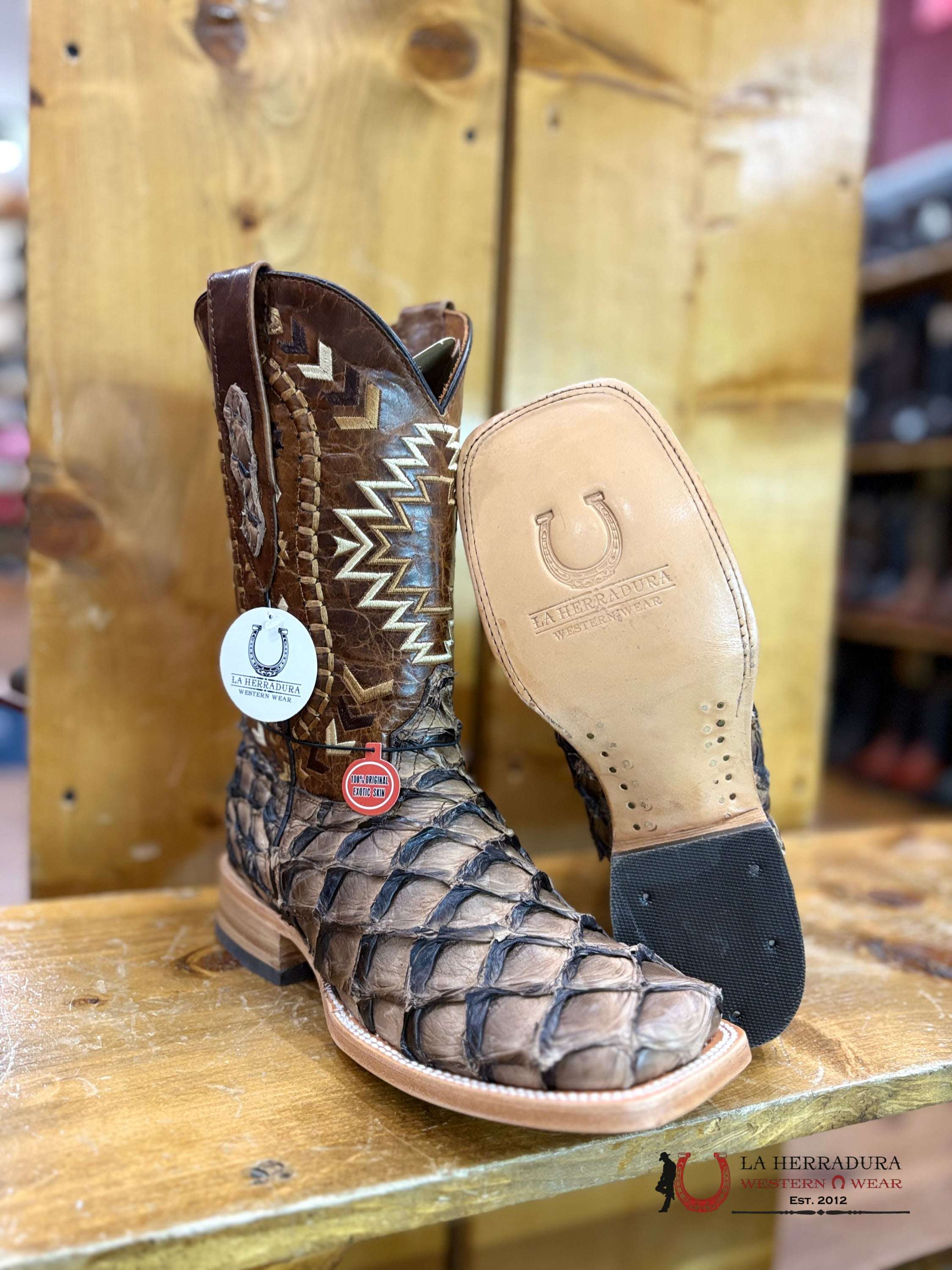 La Herradura Pescado Iced Cofee Shine Nat Cherokee Boot Botas Hombres