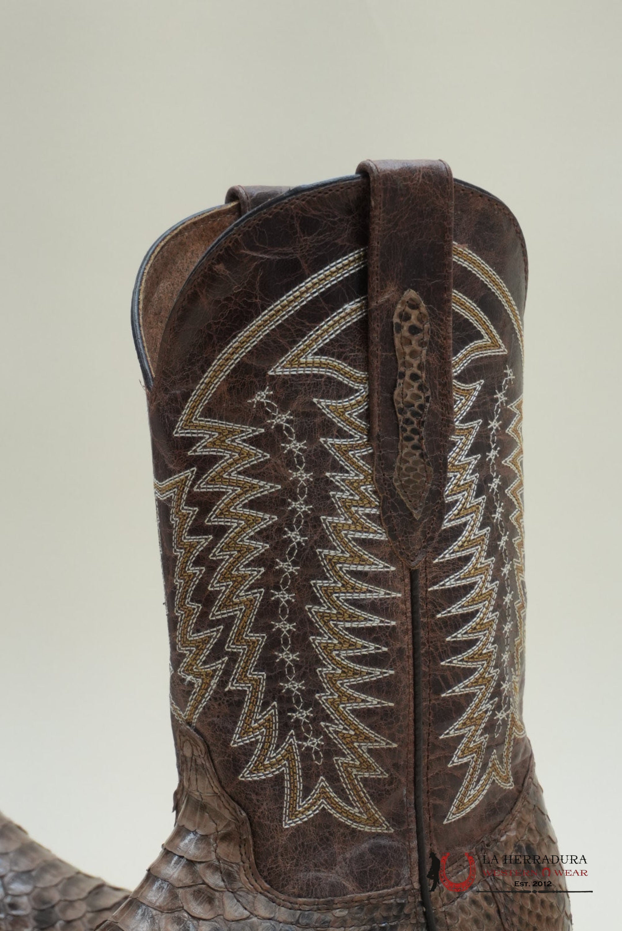 LA HERRADURA WESTERN WEAR PYTHON CAFE VIDRIADO CAFÉ PENCAS BOOT BOTAS HOMBRES