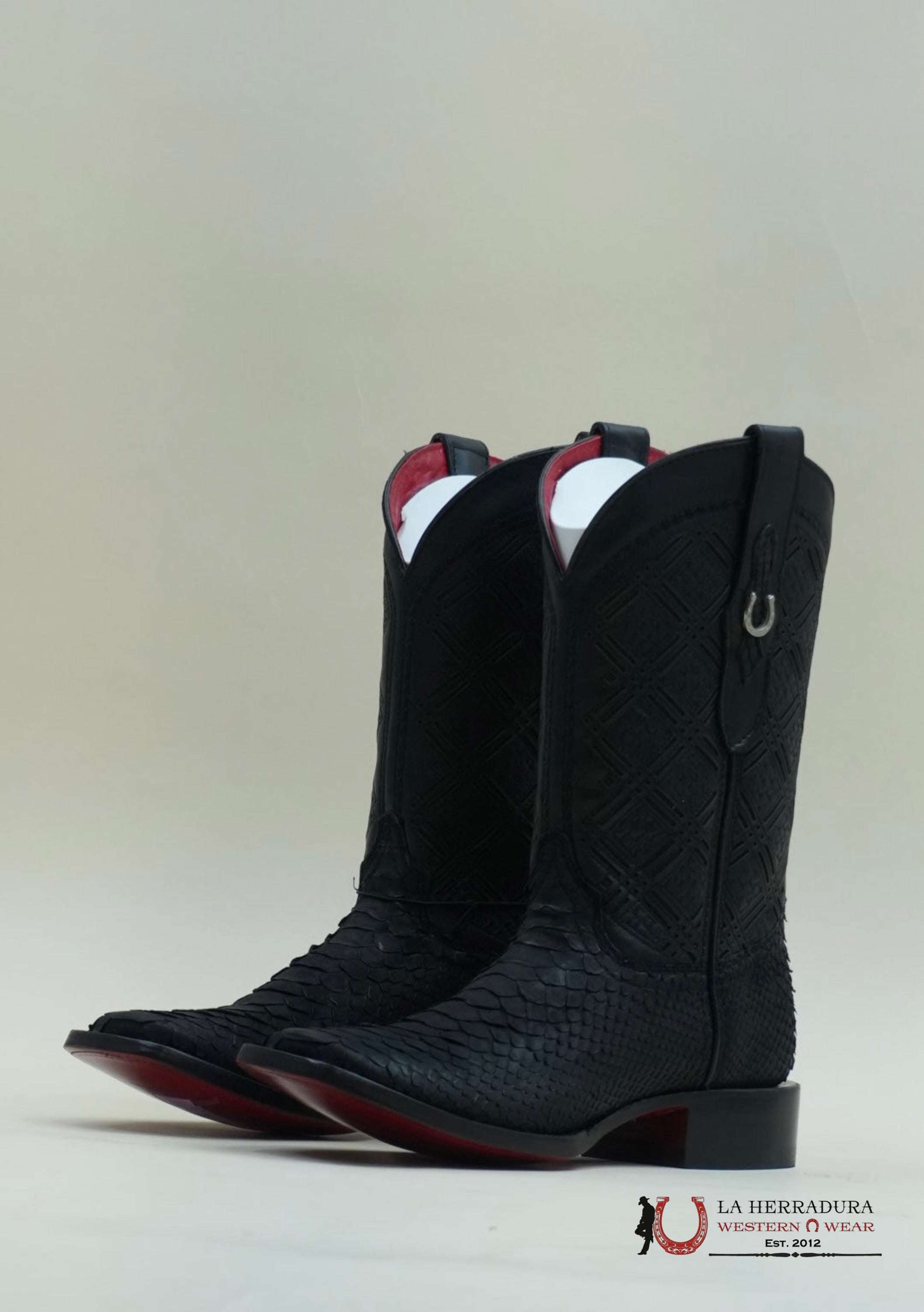 LA HERRADURA PYTHON NEGRO MATTE SWORD NEGRO BOOT BOTAS HOMBRES