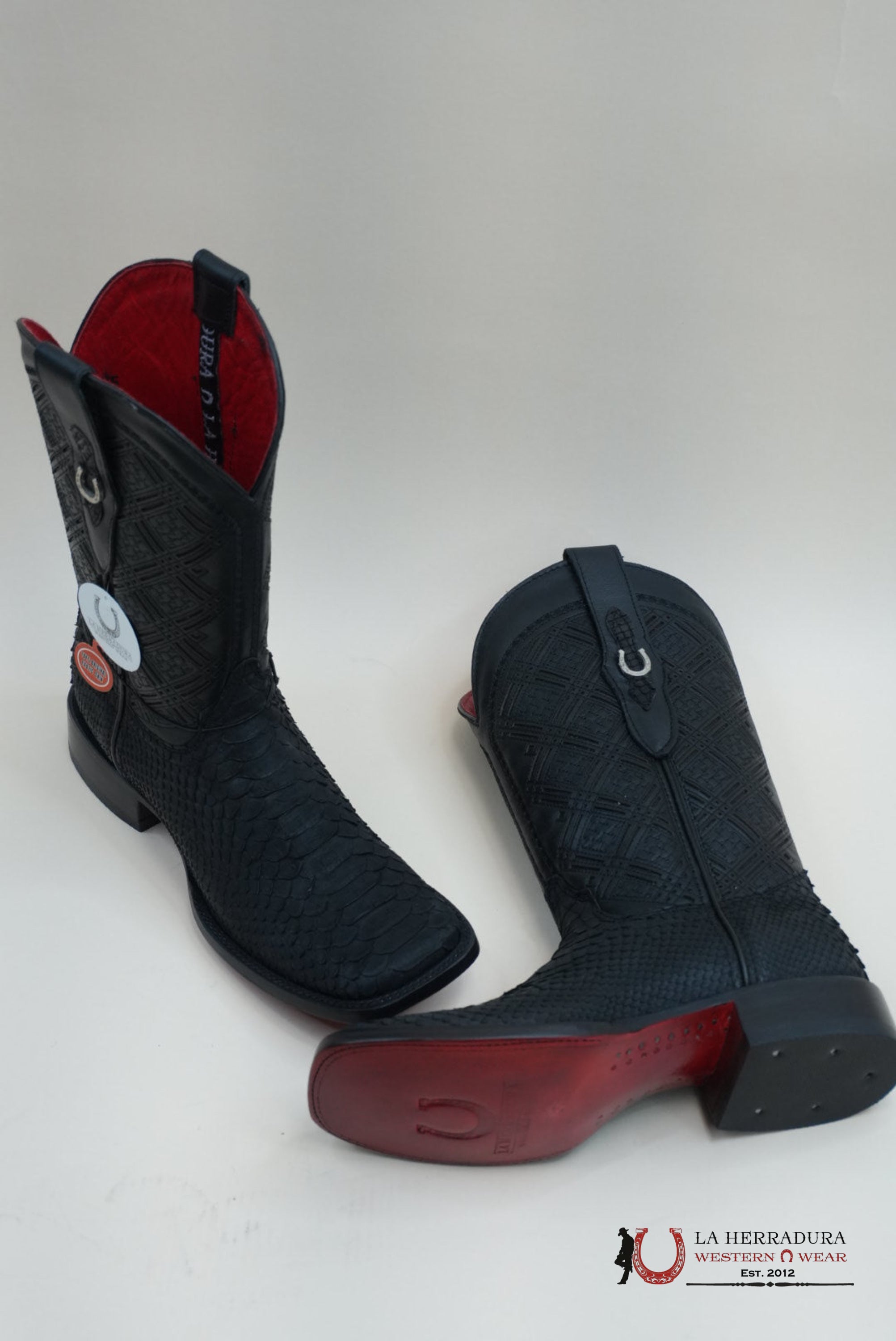 LA HERRADURA PYTHON NEGRO MATTE SWORD NEGRO BOOT BOTAS HOMBRES