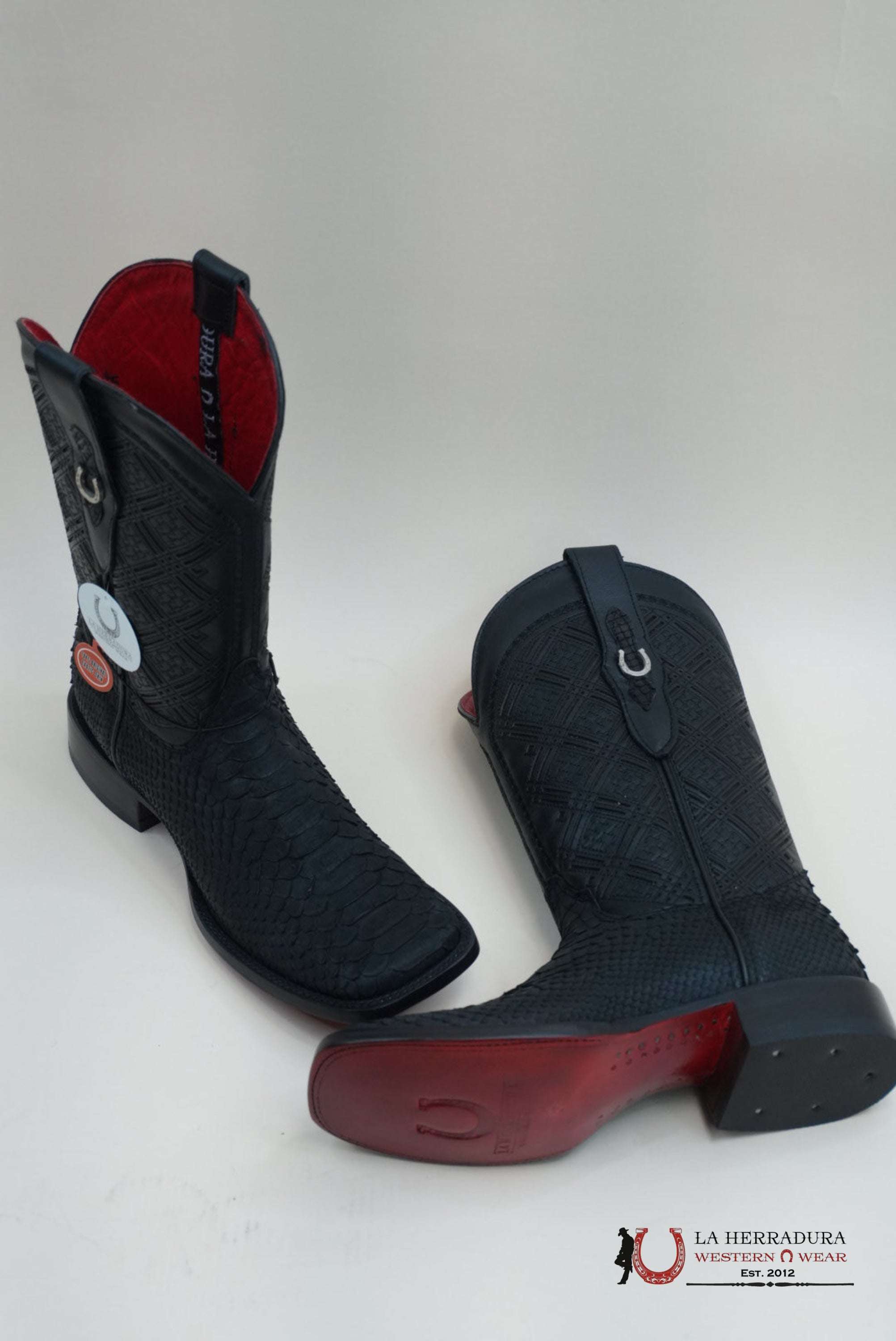 LA HERRADURA PYTHON NEGRO MATTE SWORD NEGRO BOOT BOTAS HOMBRES
