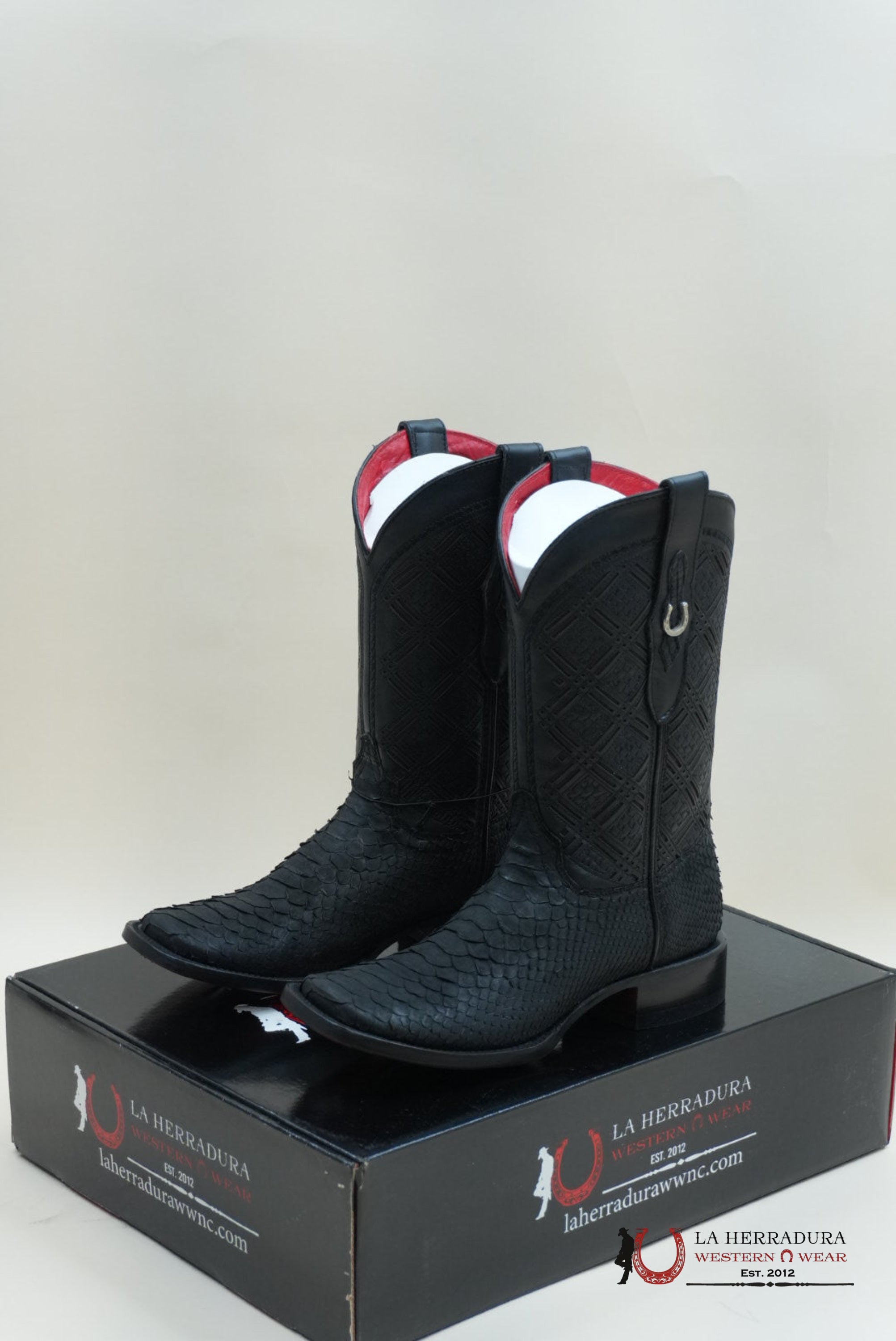 LA HERRADURA PYTHON NEGRO MATTE SWORD NEGRO BOOT BOTAS HOMBRES