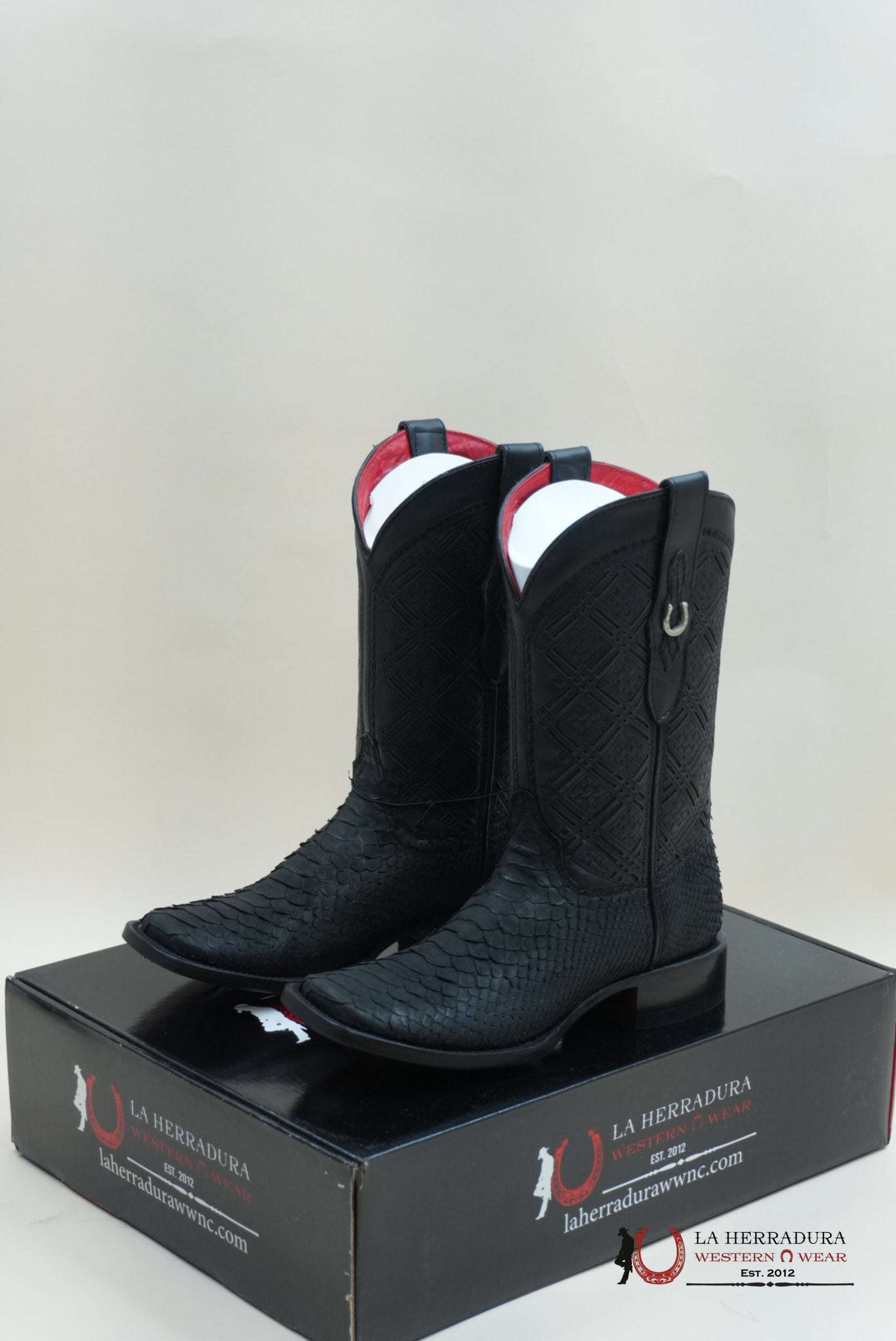 LA HERRADURA PYTHON NEGRO MATTE SWORD NEGRO BOOT BOTAS HOMBRES