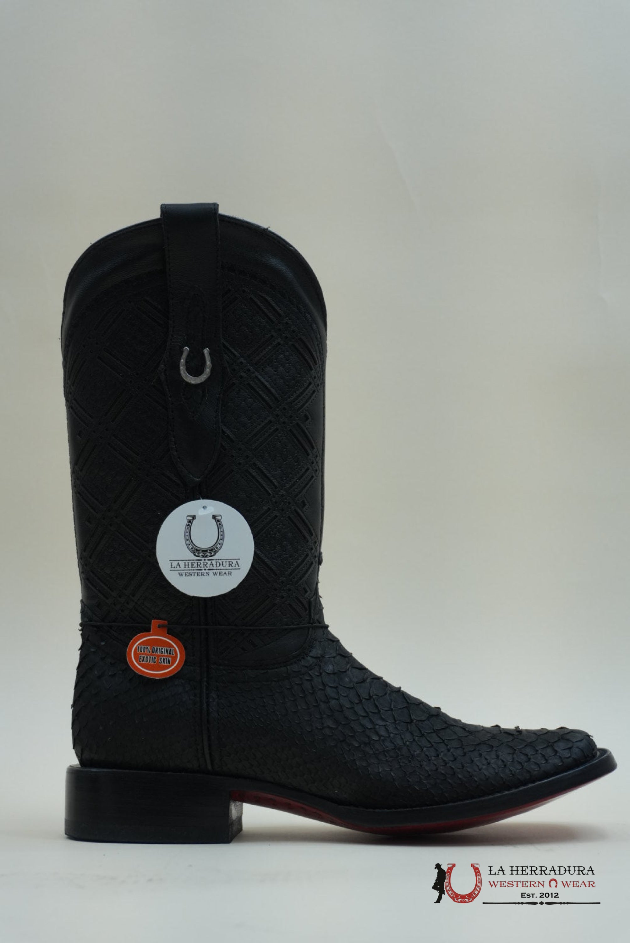 LA HERRADURA PYTHON NEGRO MATTE SWORD NEGRO BOOT BOTAS HOMBRES