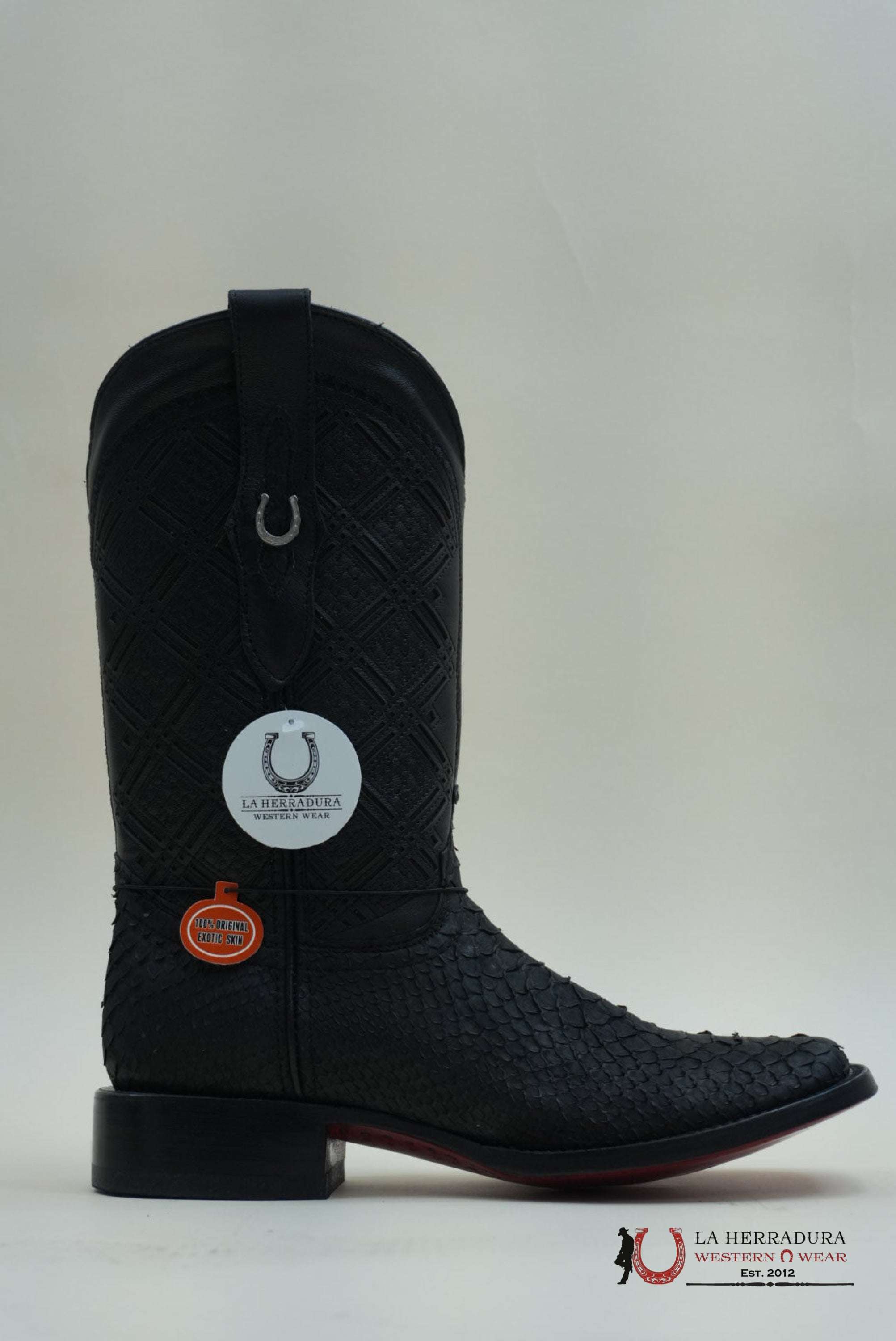 LA HERRADURA PYTHON NEGRO MATTE SWORD NEGRO BOOT BOTAS HOMBRES