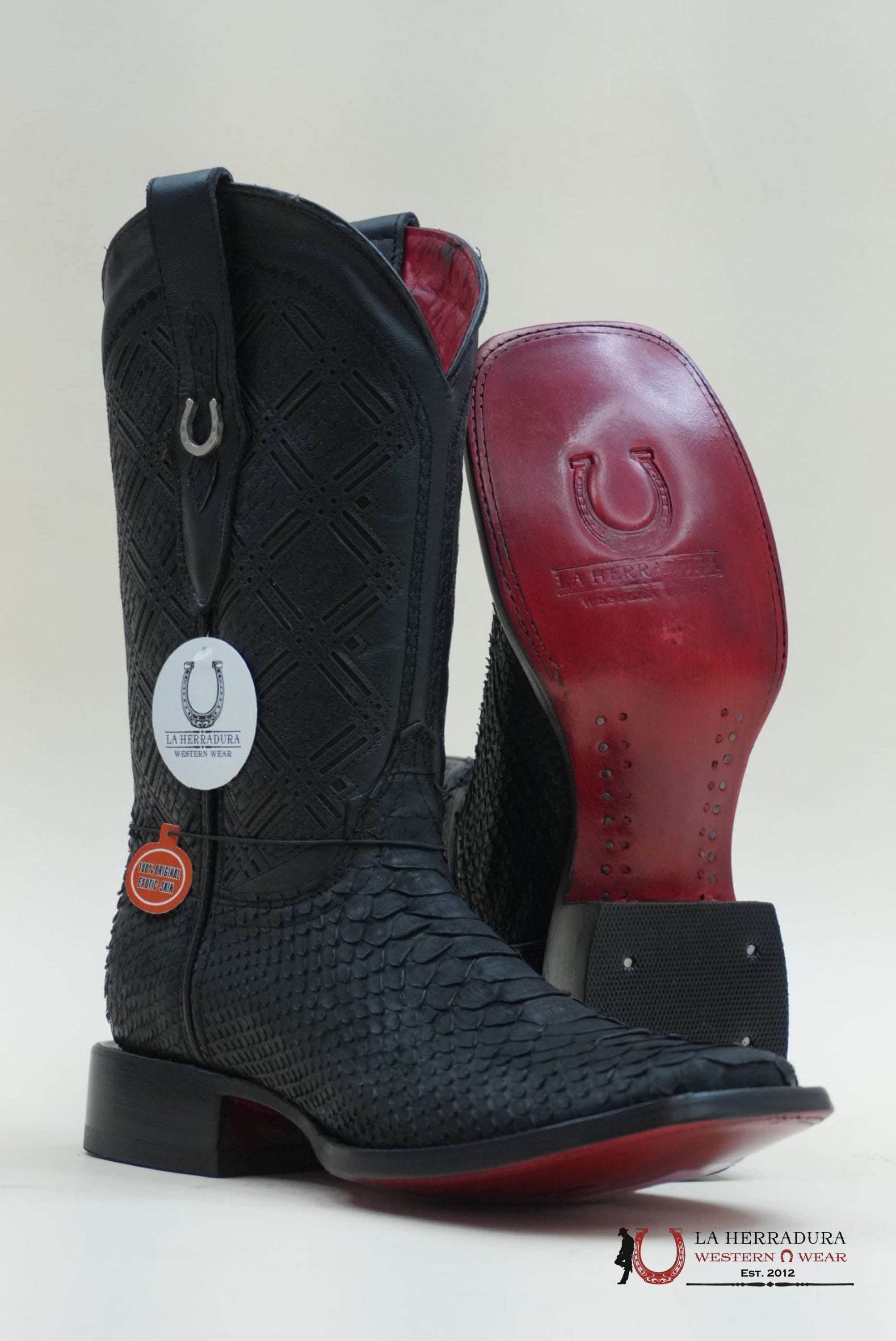LA HERRADURA PYTHON NEGRO MATTE SWORD NEGRO BOOT BOTAS HOMBRES