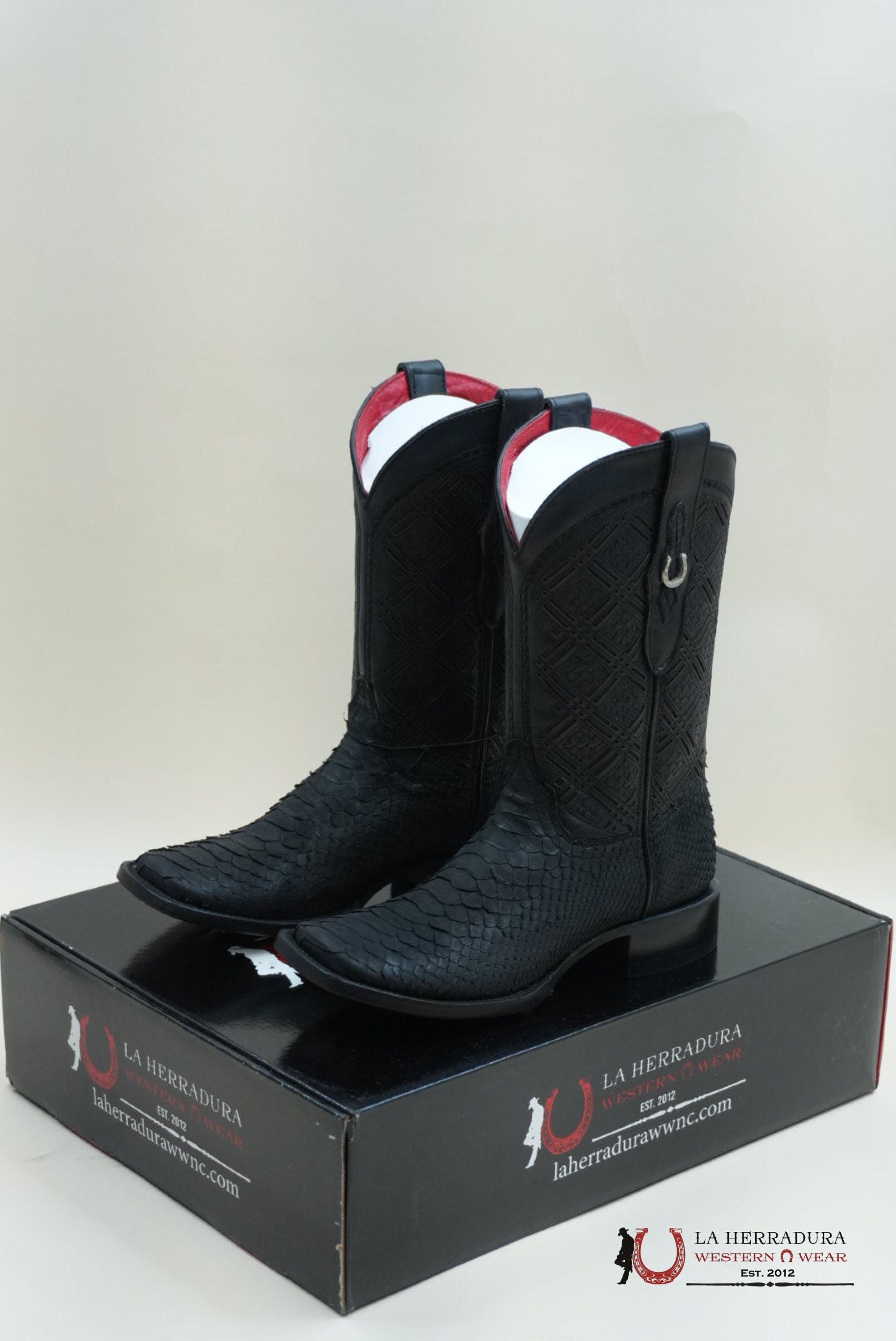 LA HERRADURA PYTHON NEGRO MATTE SWORD NEGRO BOOT BOTAS HOMBRES