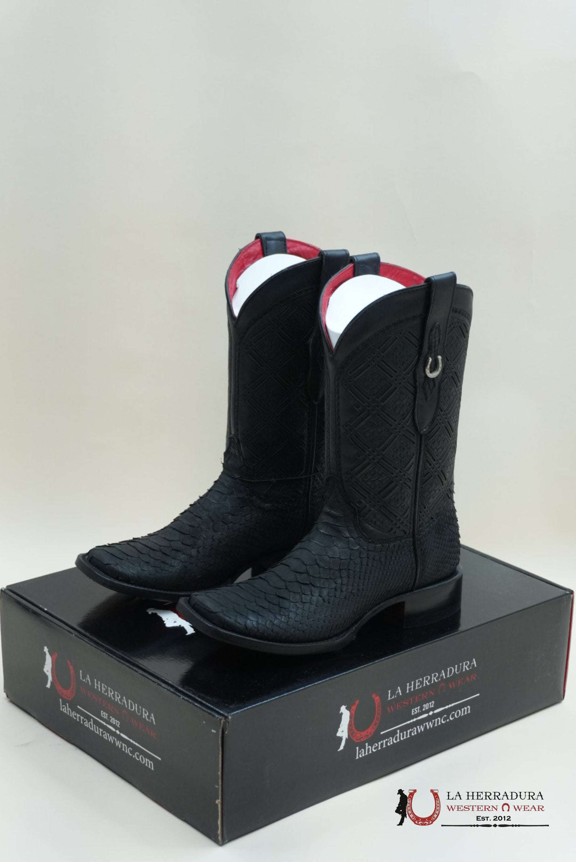 LA HERRADURA PYTHON NEGRO MATTE SWORD NEGRO BOOT BOTAS HOMBRES