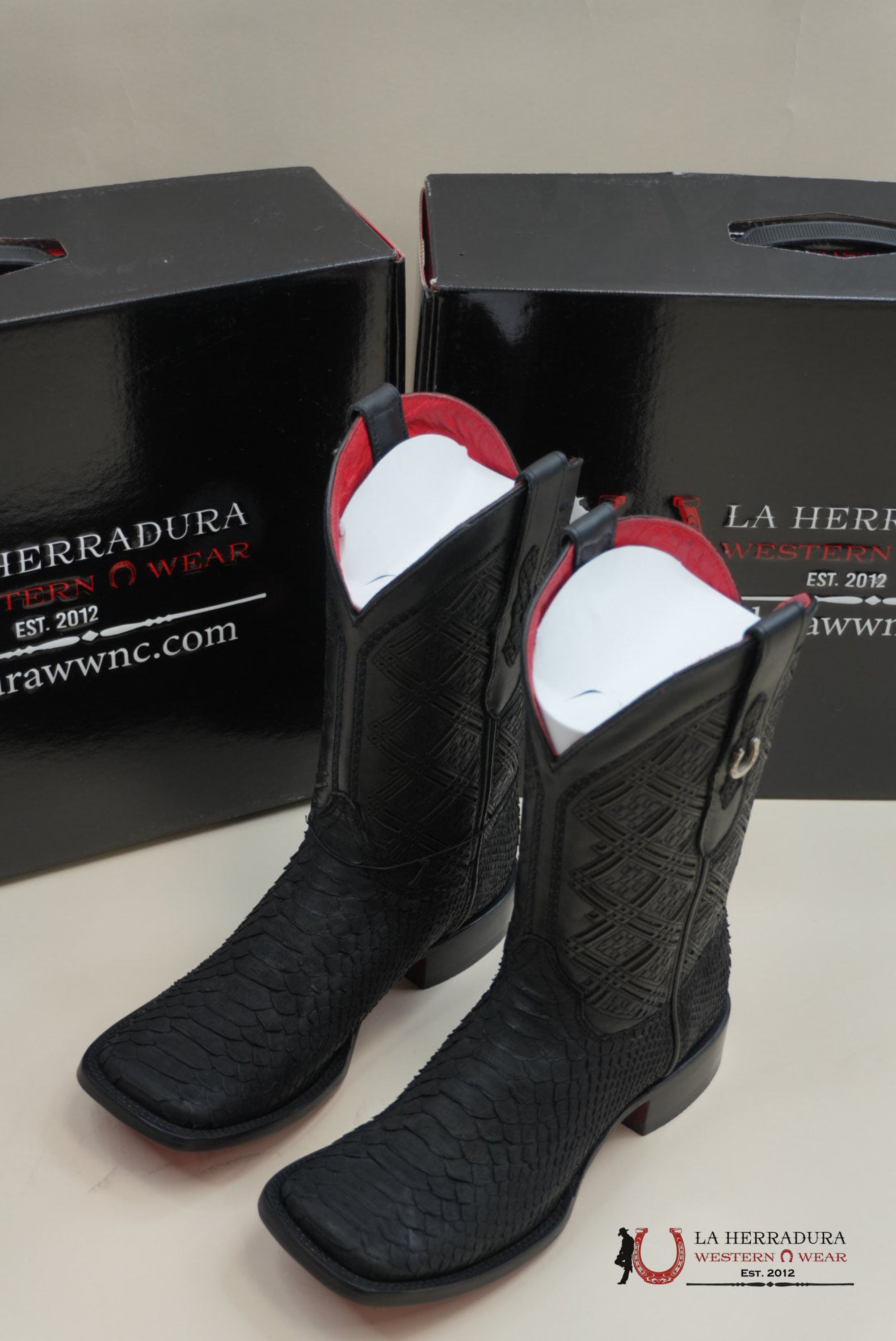 LA HERRADURA PYTHON NEGRO MATTE SWORD NEGRO BOOT BOTAS HOMBRES