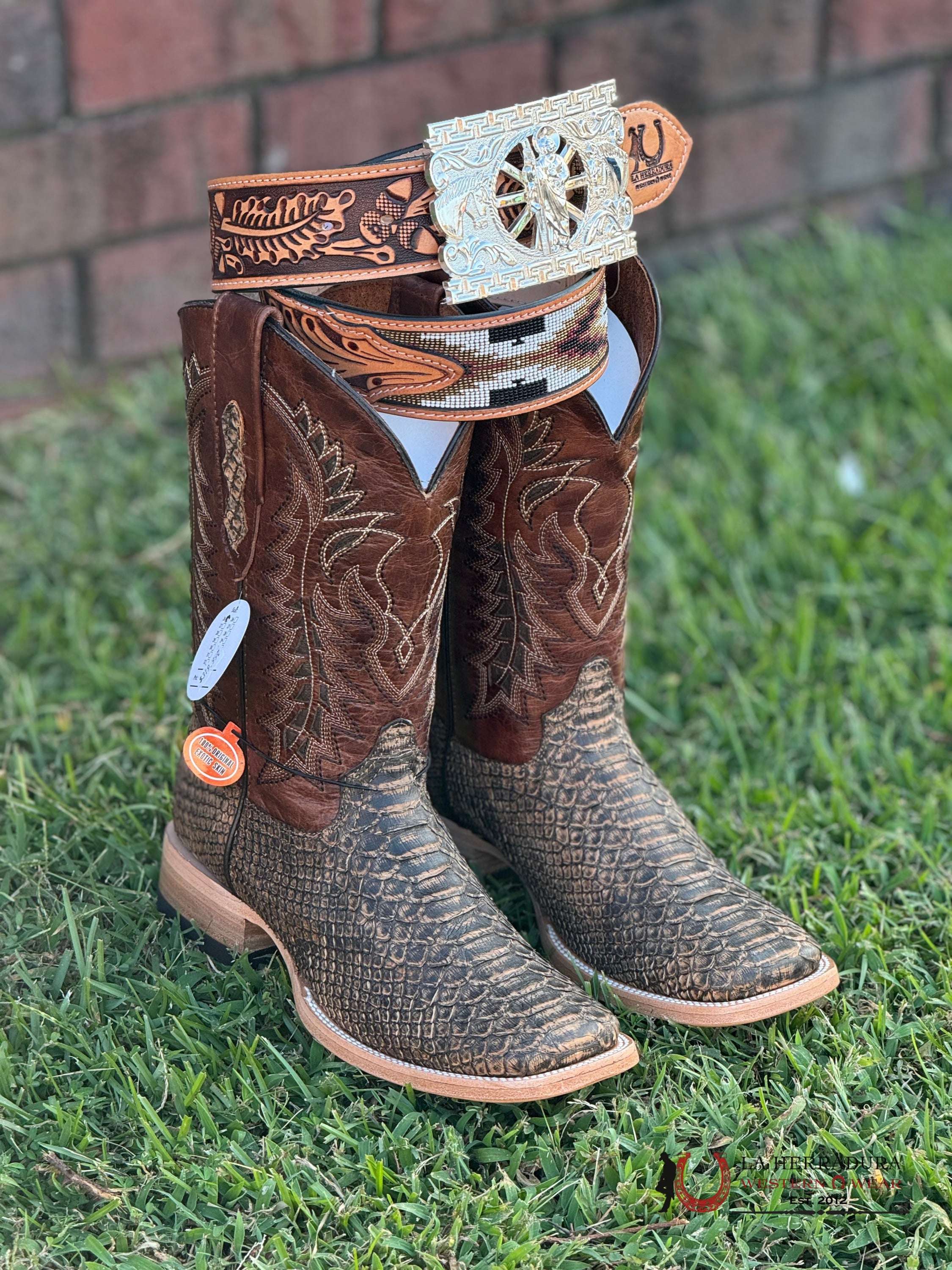 La Herradura Western Wear Python Umber Apache Boots Botas Hombres