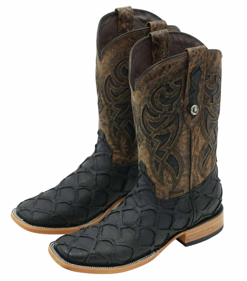 LA HERRADURA MENS PEZ CLON NEGRO MATTE SQUARE TOE