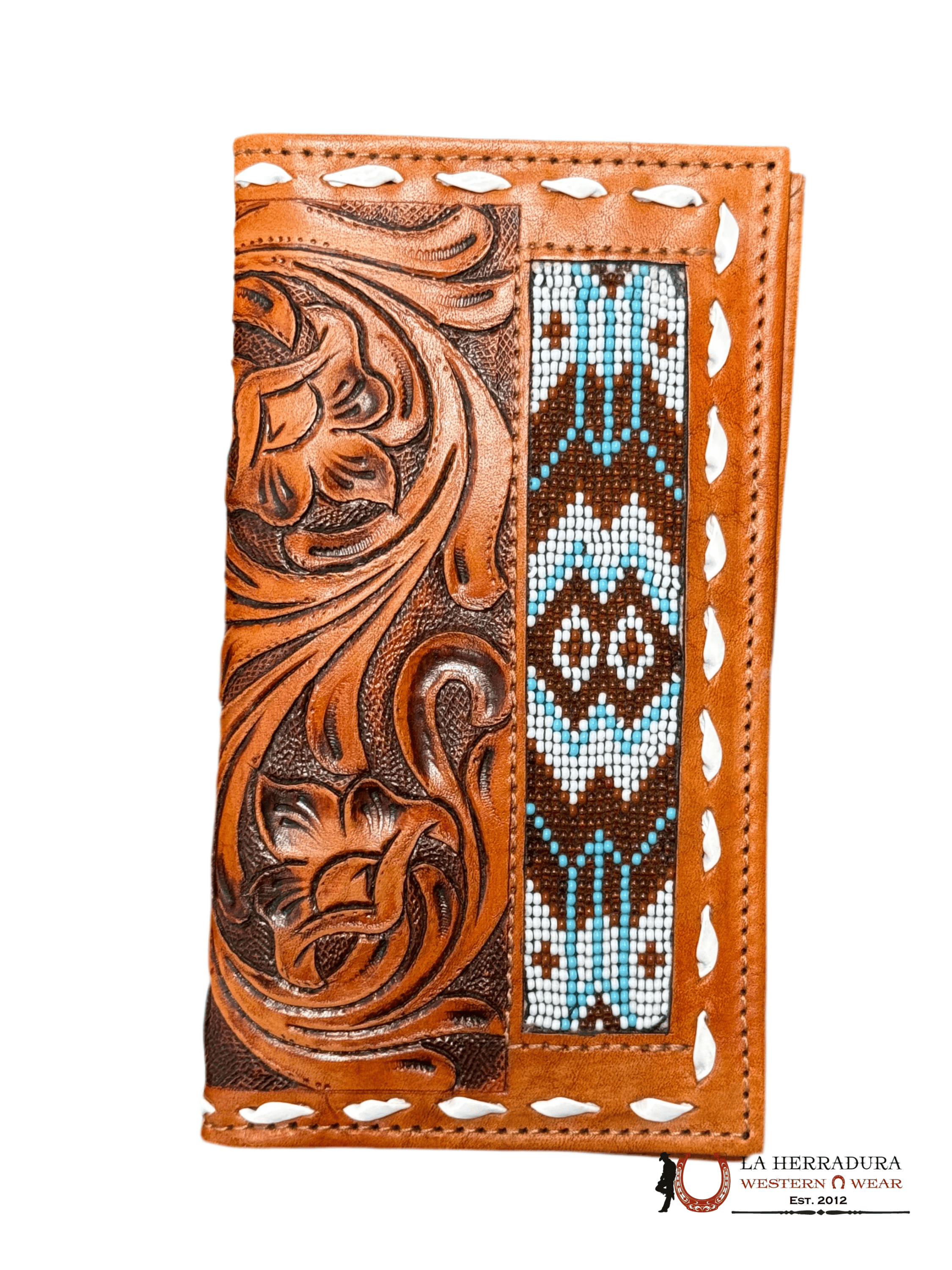 La Herradura Men’s wallet color tan with multicolor design 3 ACCESORIOS