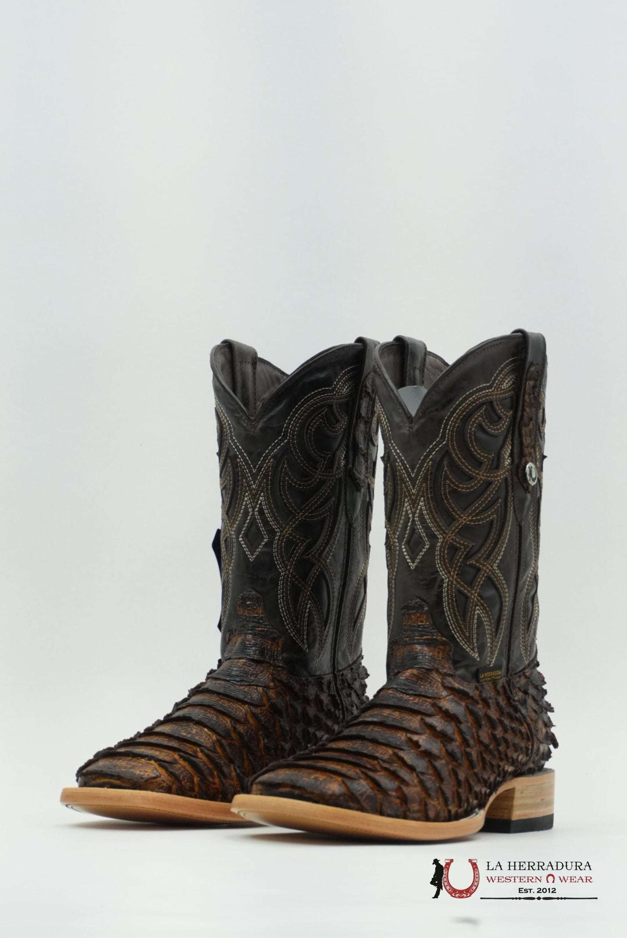LA HERRADURA PITON CLON MEGA MIEL BRILLOSO SQUARE TOE BOTAS HOMBRES